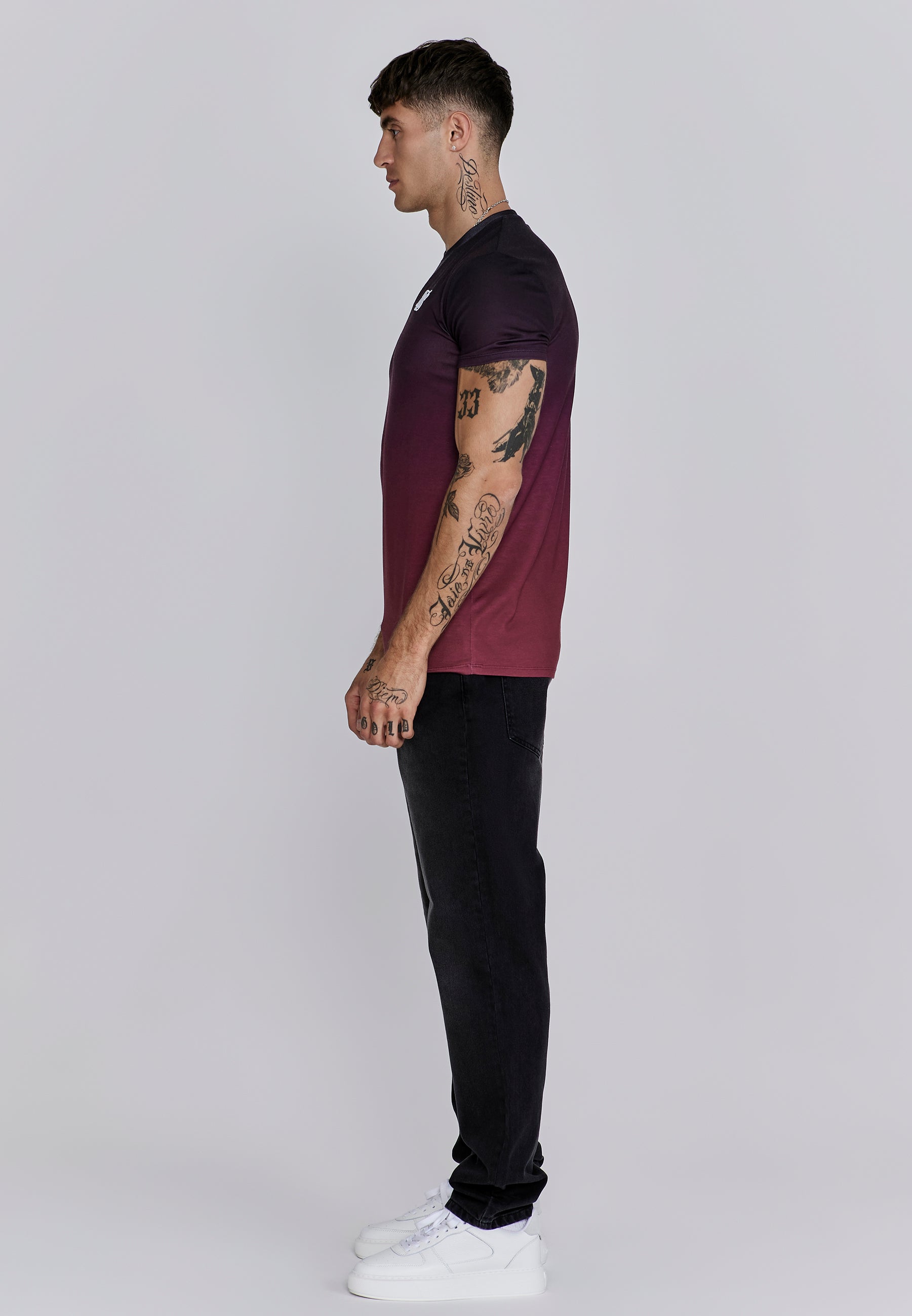 Maglietta grafica Fade in blu, rosa Magliette SikSilk