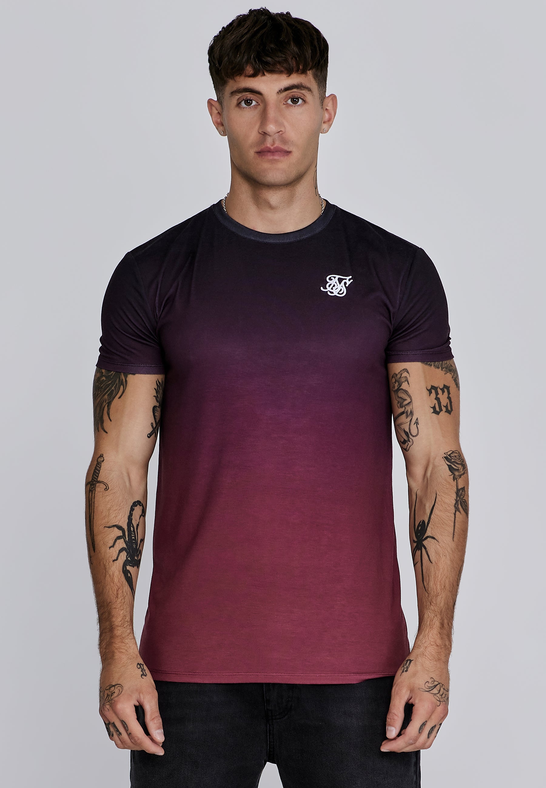 Maglietta grafica Fade in blu, rosa Magliette SikSilk