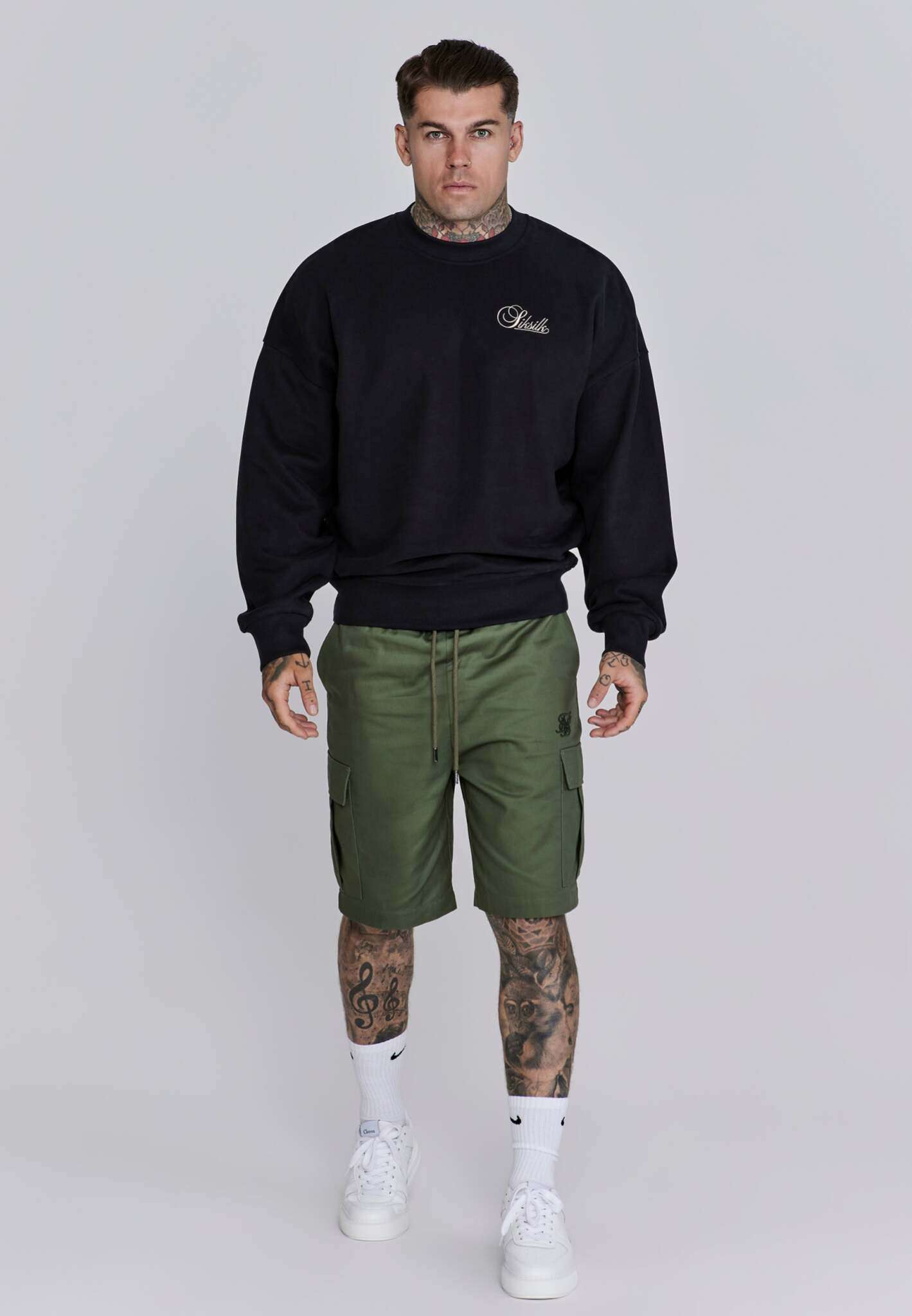Pantaloncini Cargo in verde SikSilk