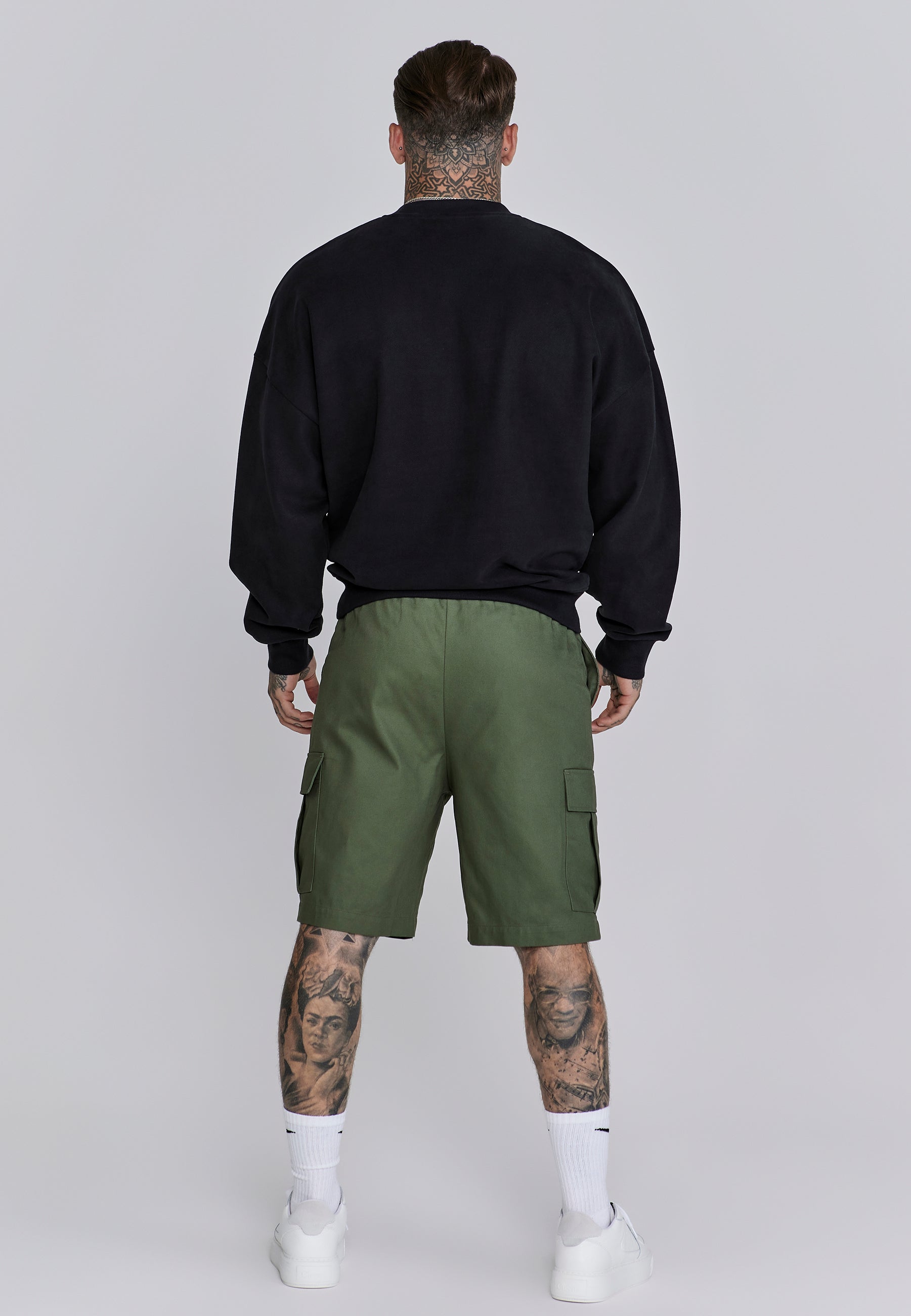 Pantaloncini Cargo in verde SikSilk