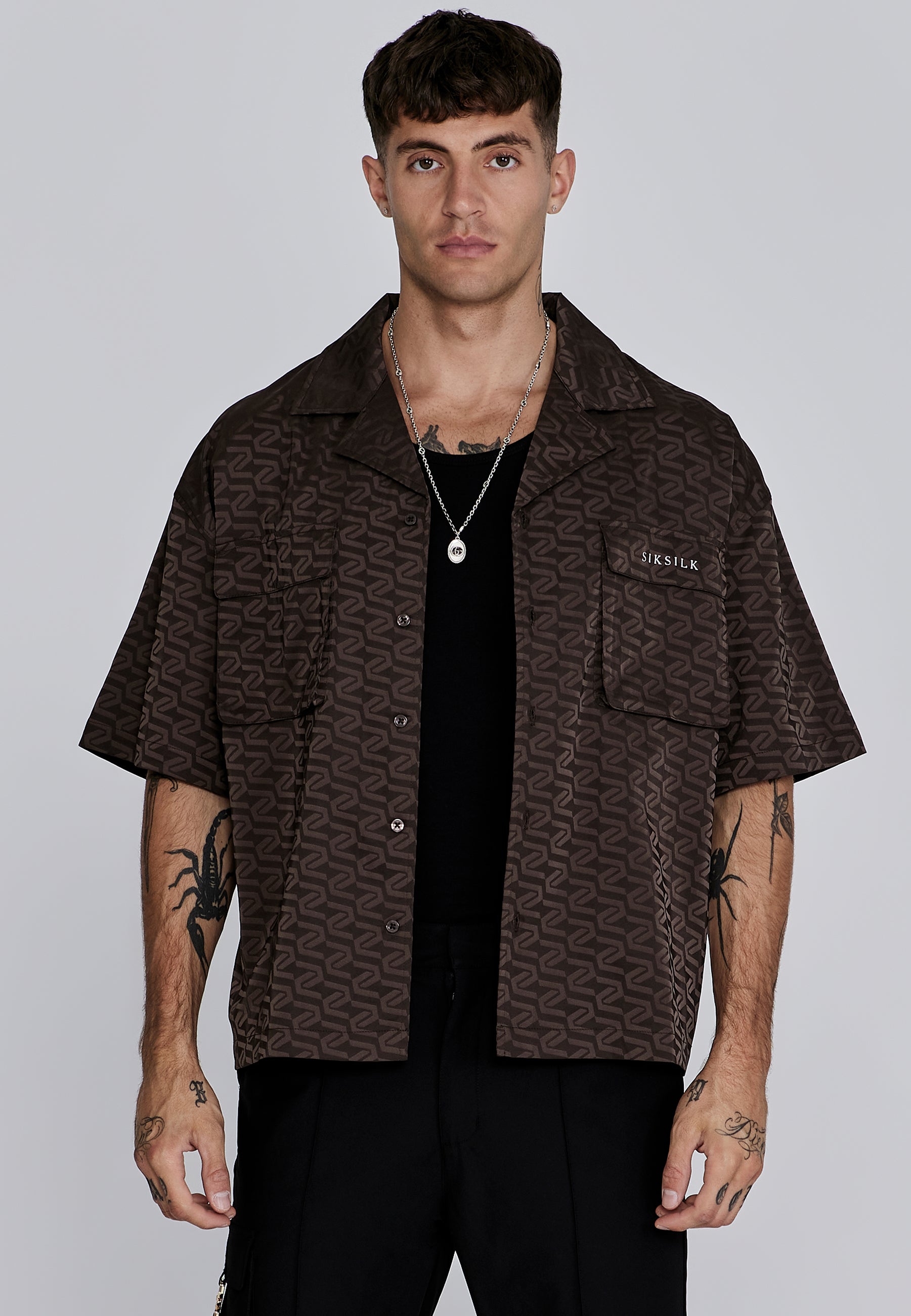 Camicia Utility in marrone Camicie SikSilk