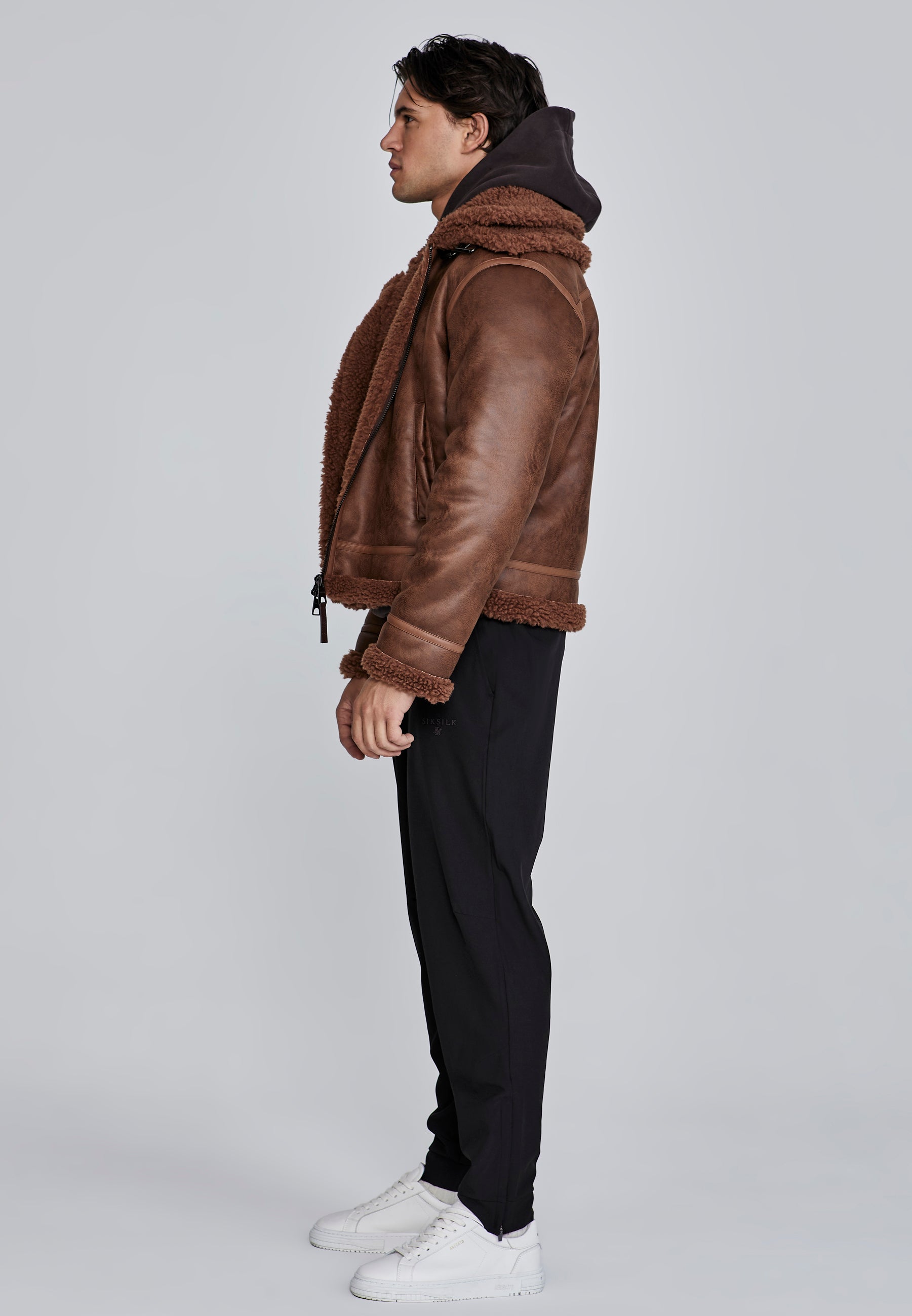 Giacca Aviator in marrone Giacche SikSilk