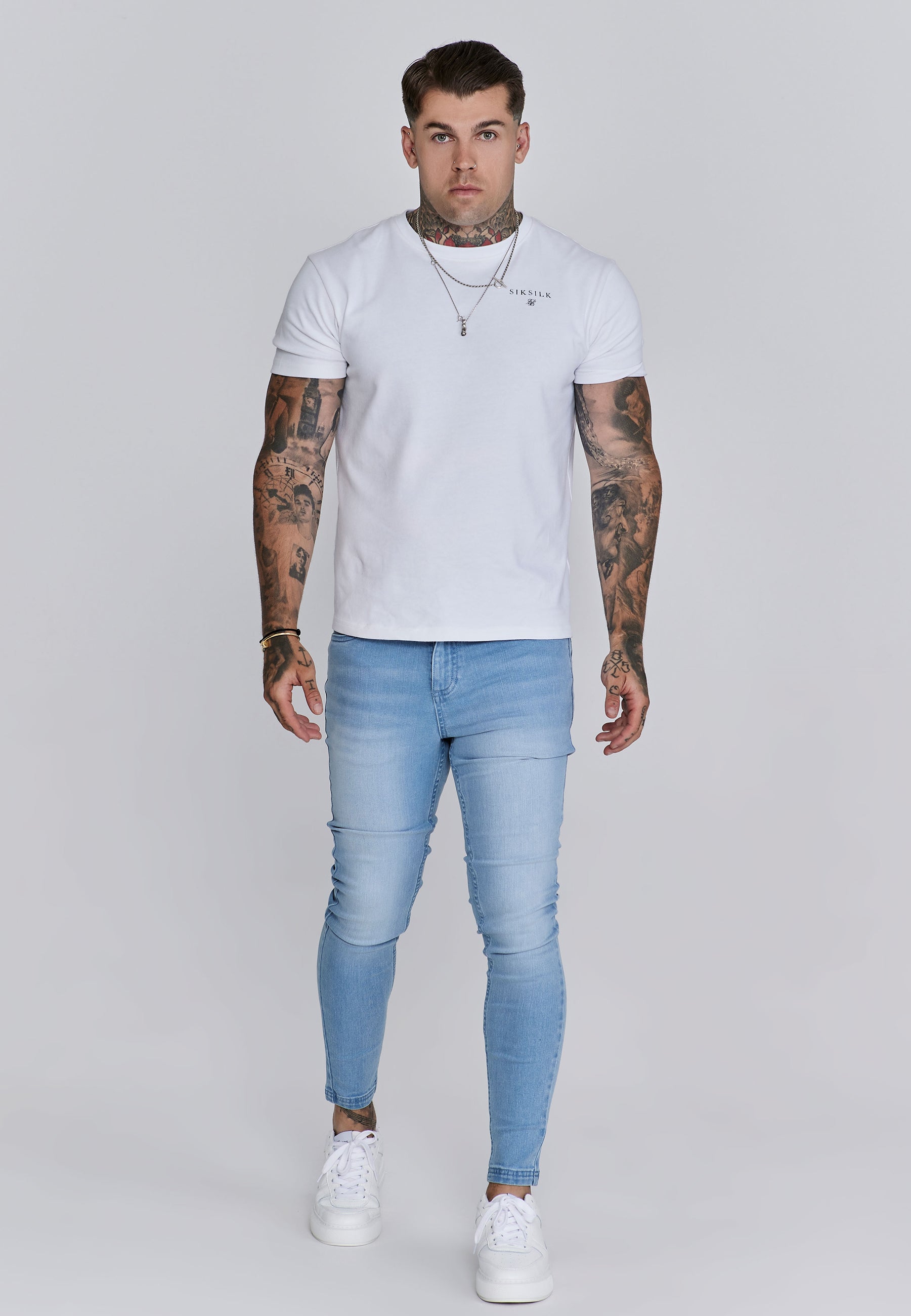 Jeans skinny in jeans blu SikSilk