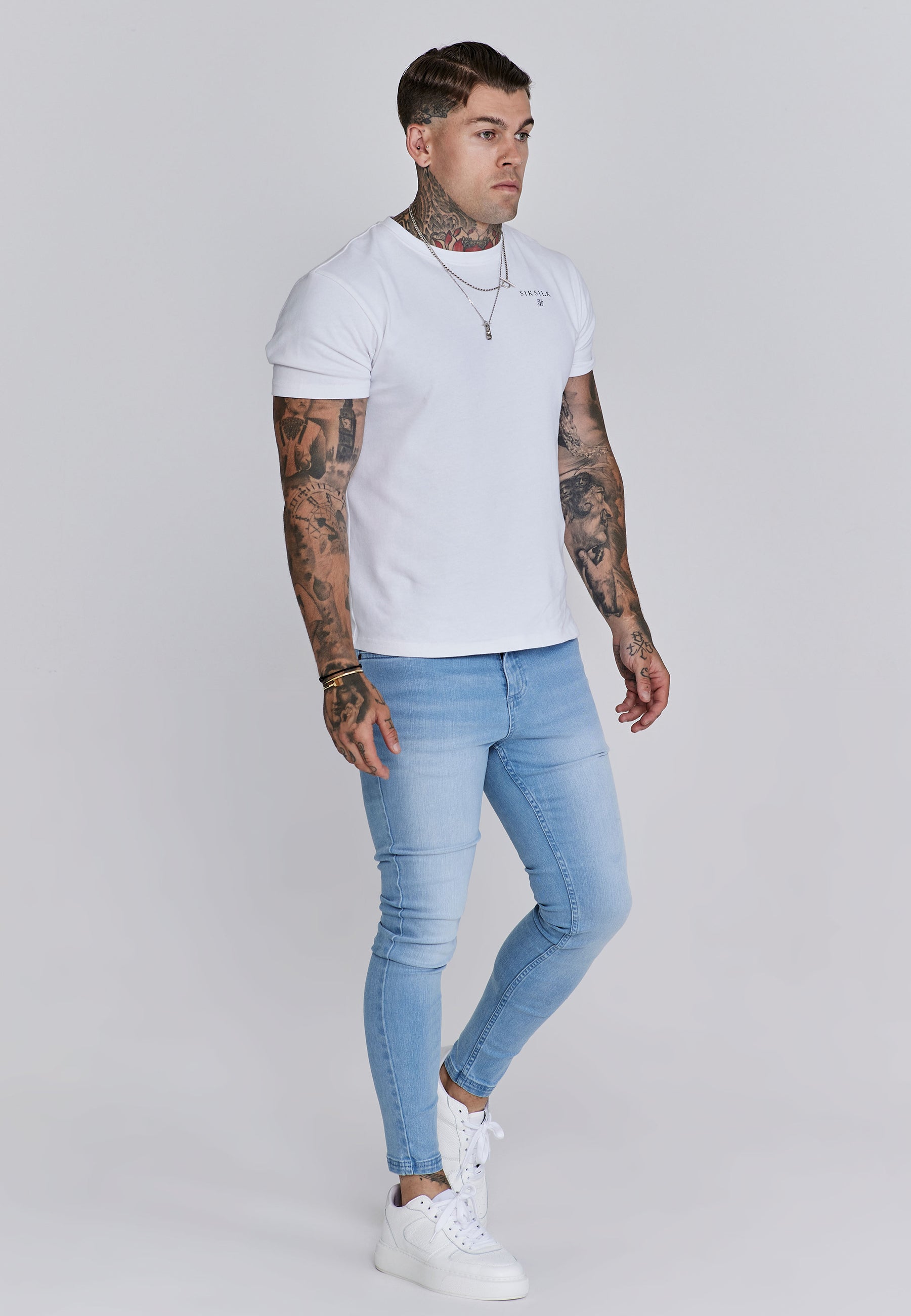 Jeans skinny in jeans blu SikSilk