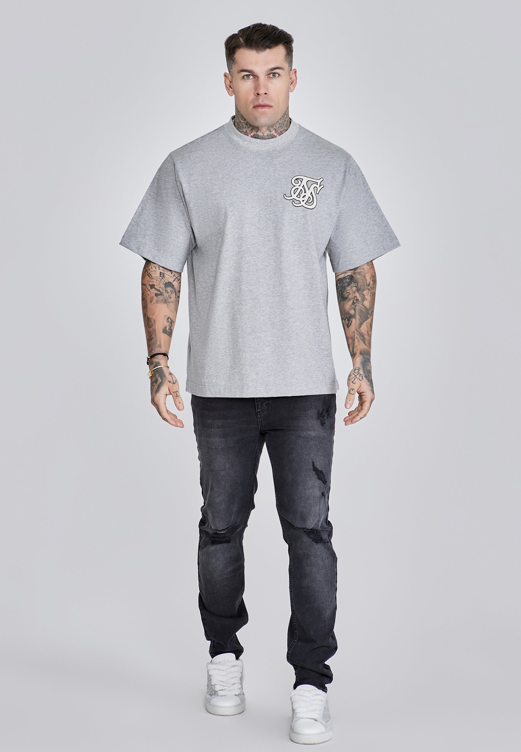 Maglietta con logo in marna grigia Magliette SikSilk