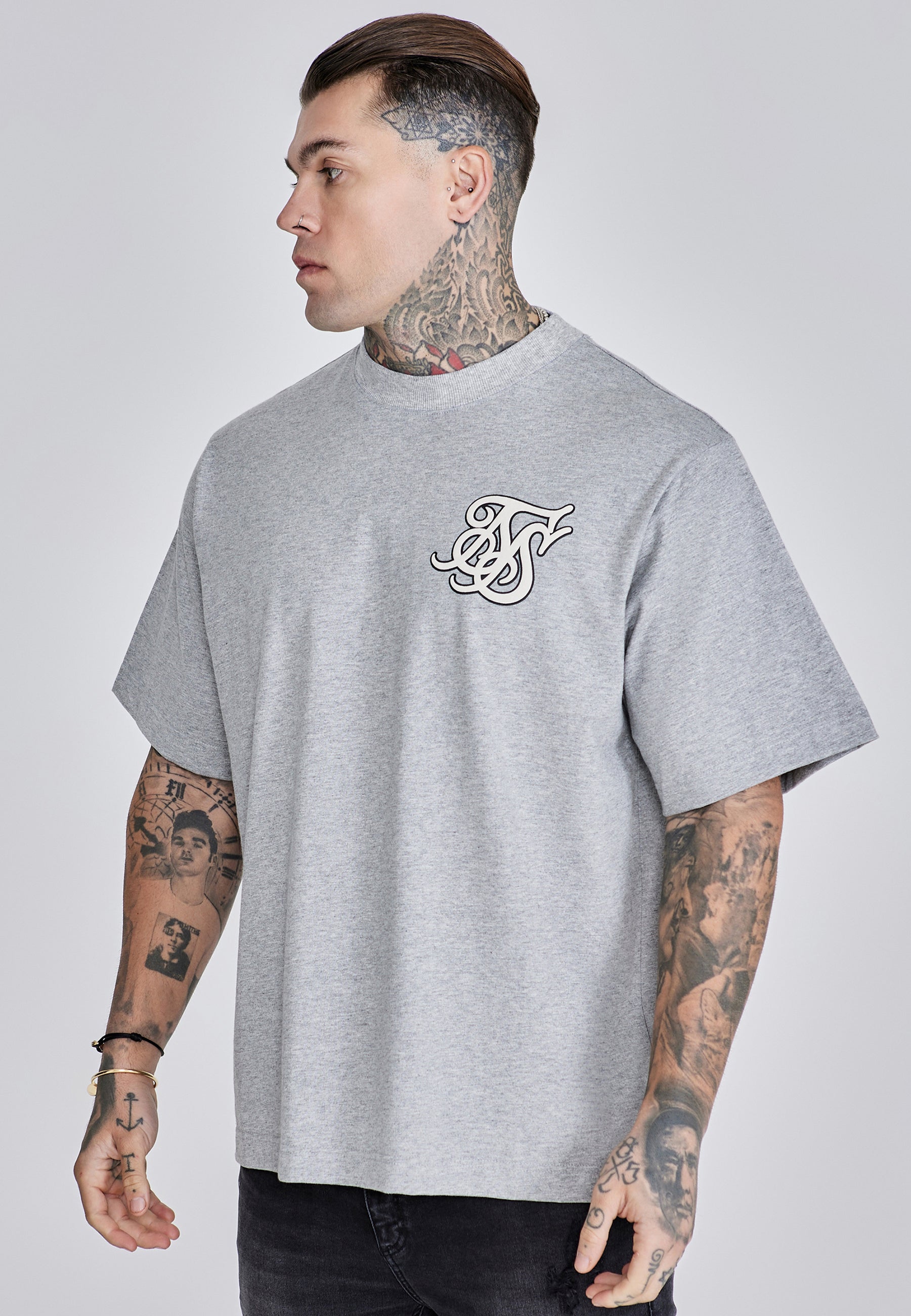 Maglietta con logo in marna grigia Magliette SikSilk