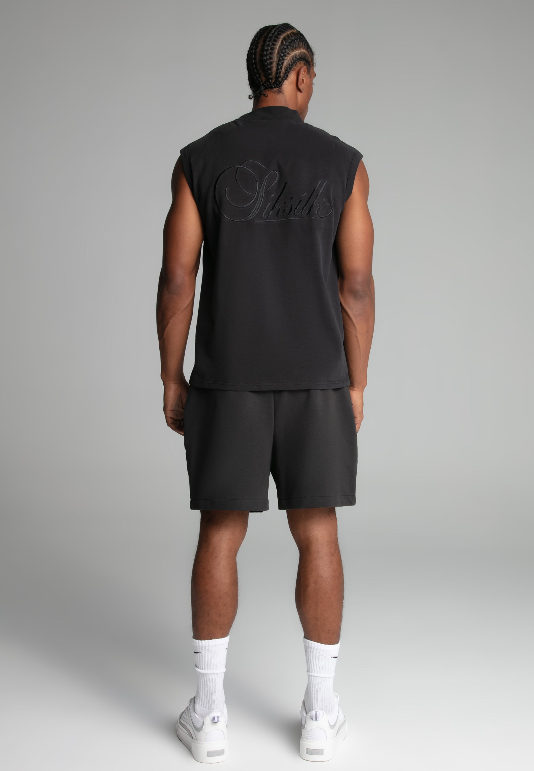 Maglietta senza maniche in nero lavato Magliette SikSilk