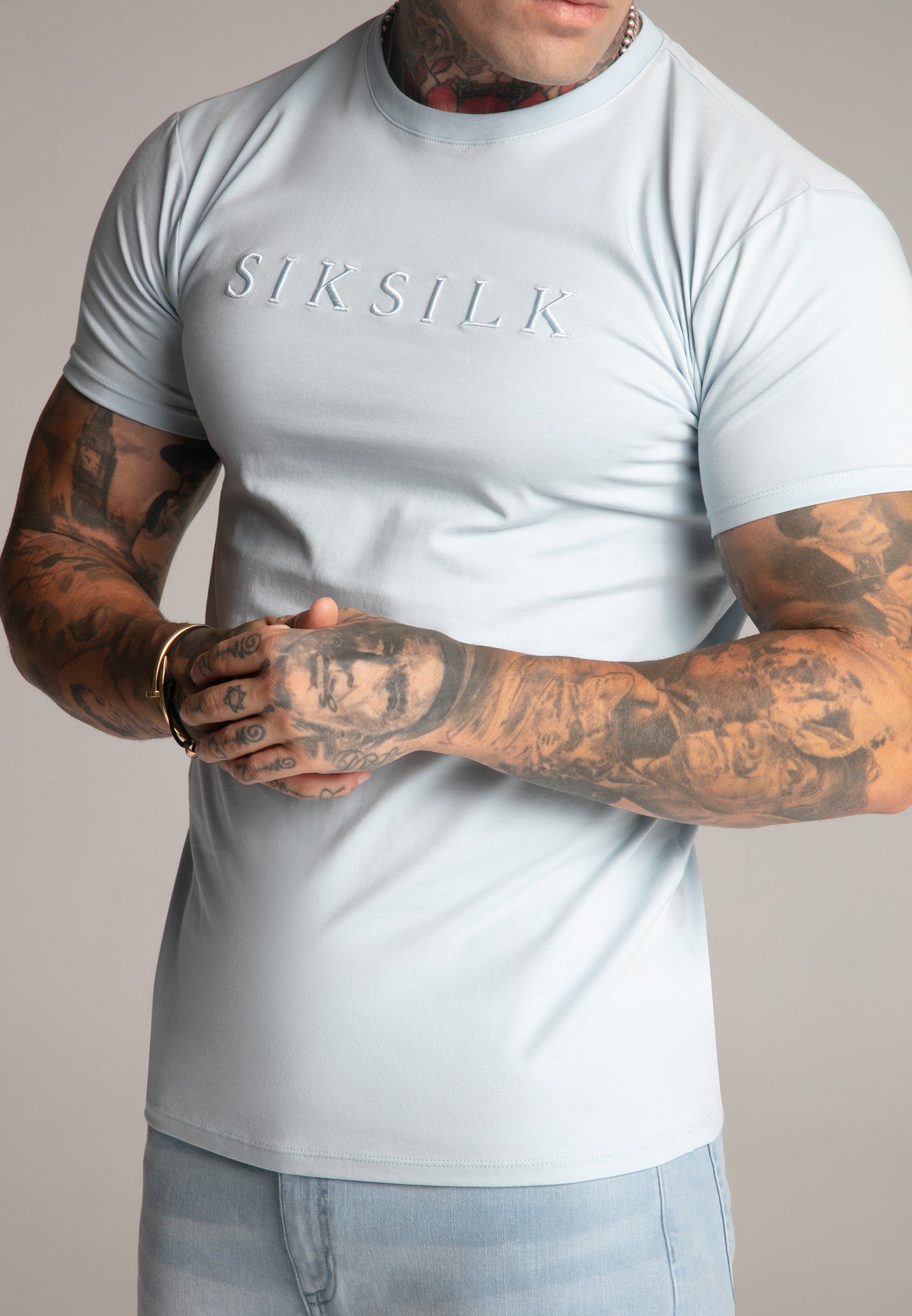 Maglietta Muscle Fit in blu Magliette SikSilk
