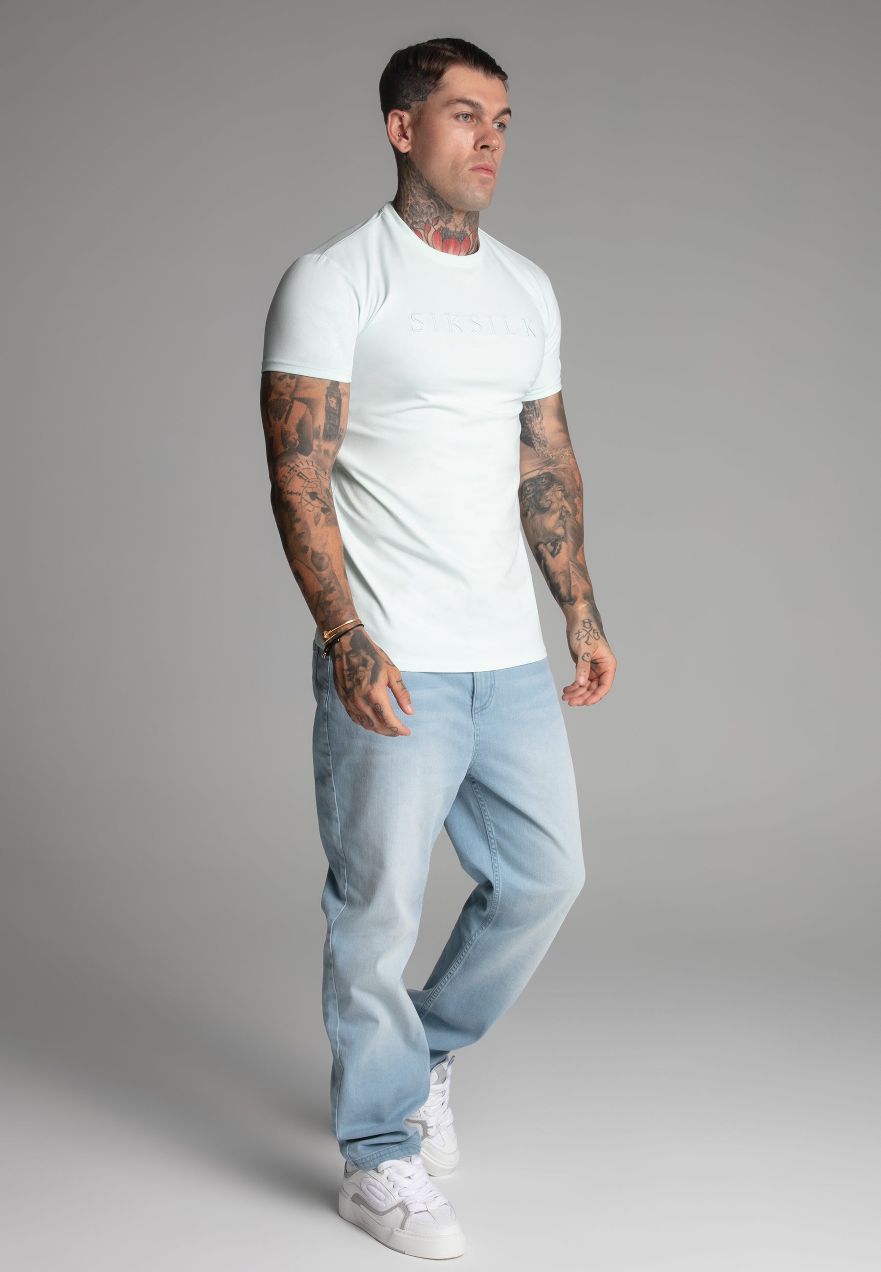 Maglietta Muscle Fit in verde Magliette SikSilk