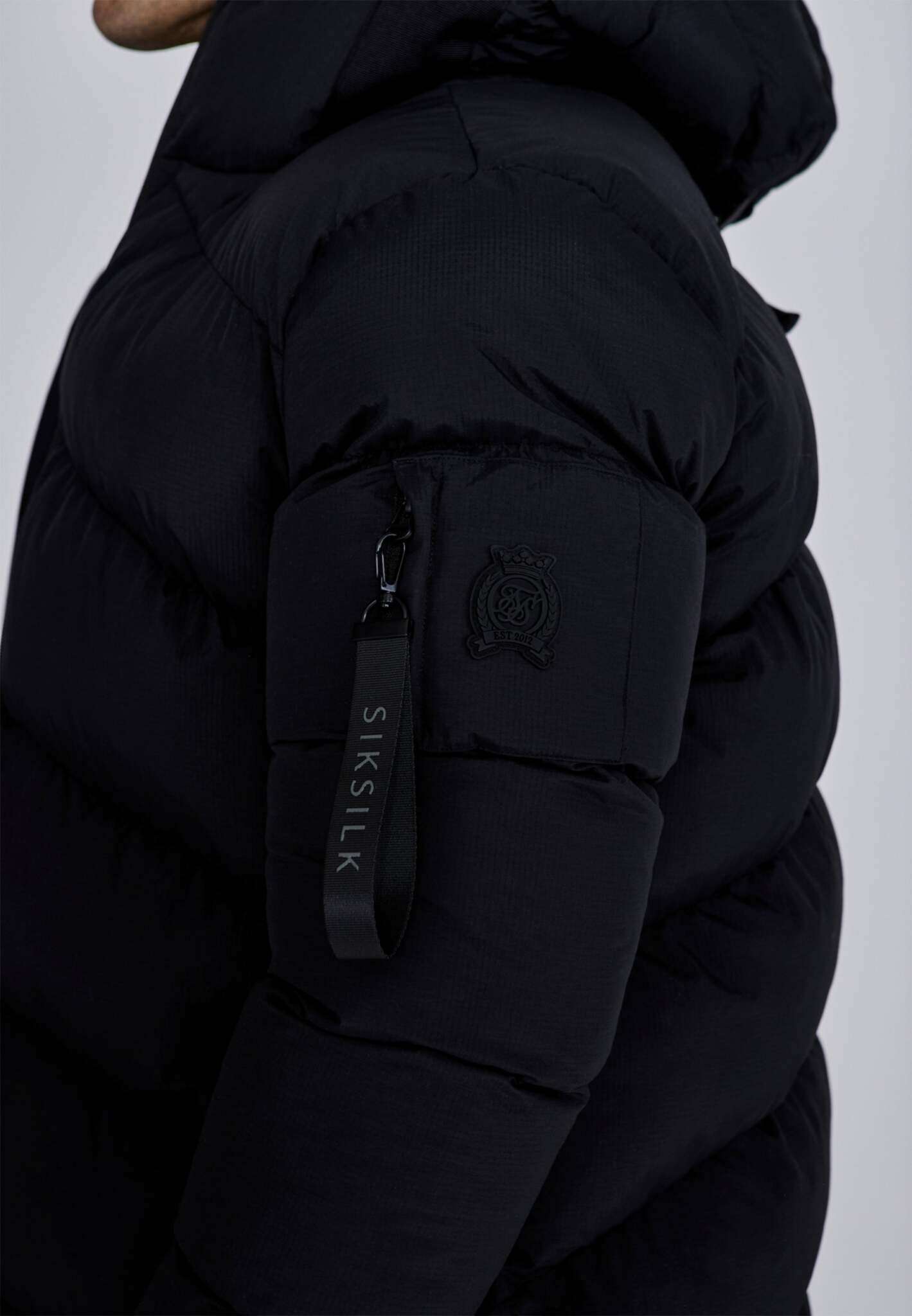 Puffer lungo in nero Giacche SikSilk