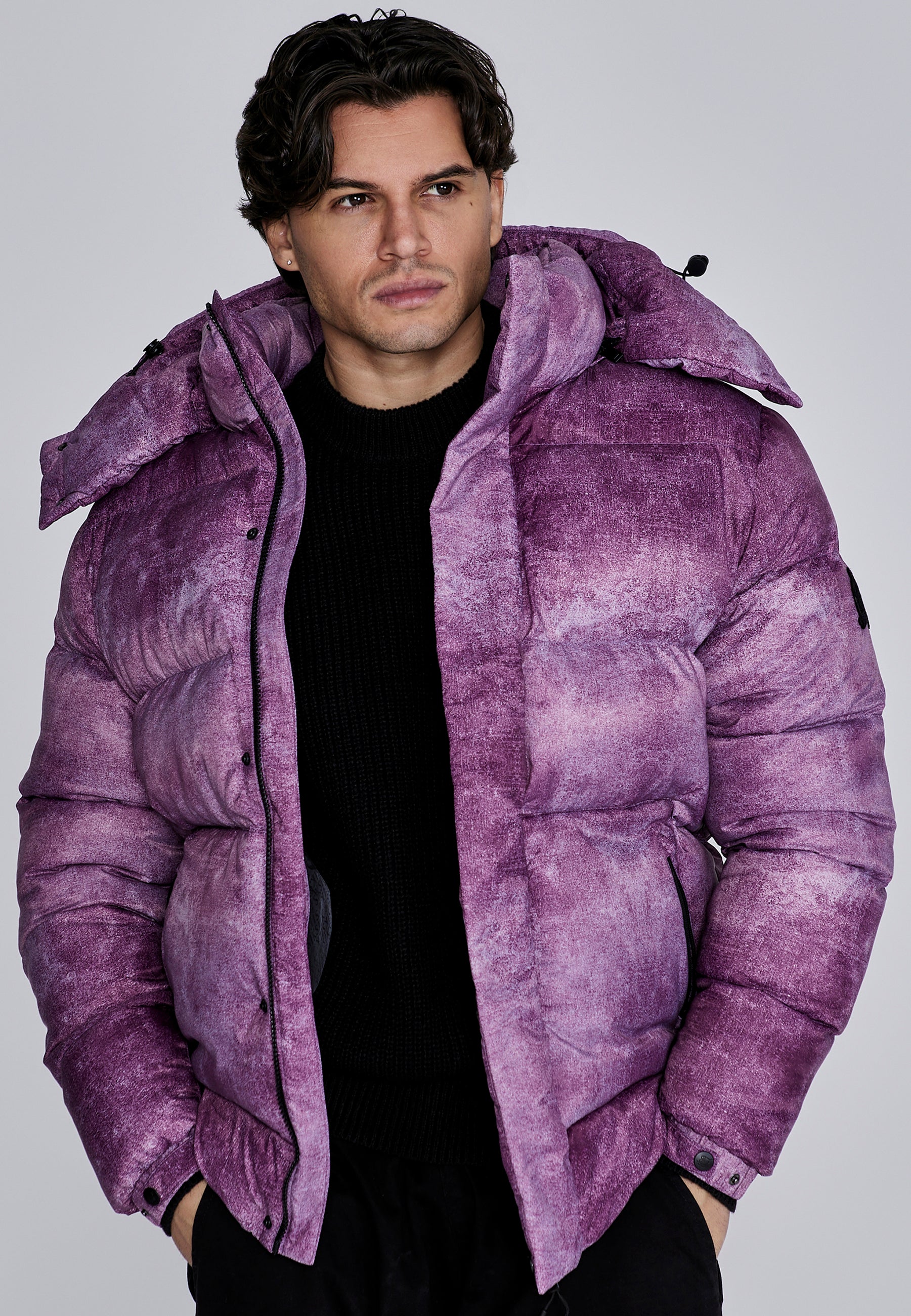 Giacca Puffer in borgogna