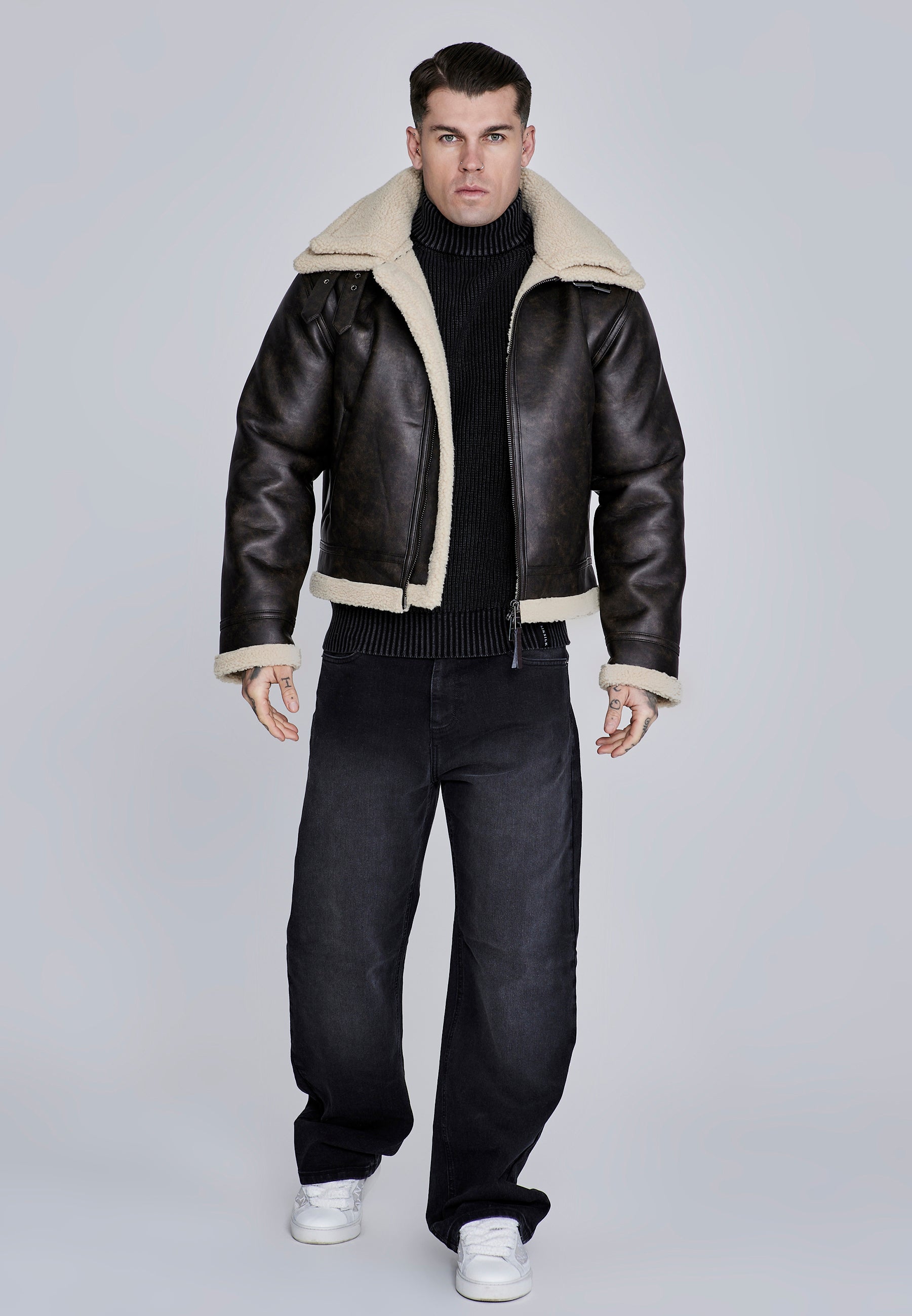 Giacca Aviator in marrone Giacche SikSilk