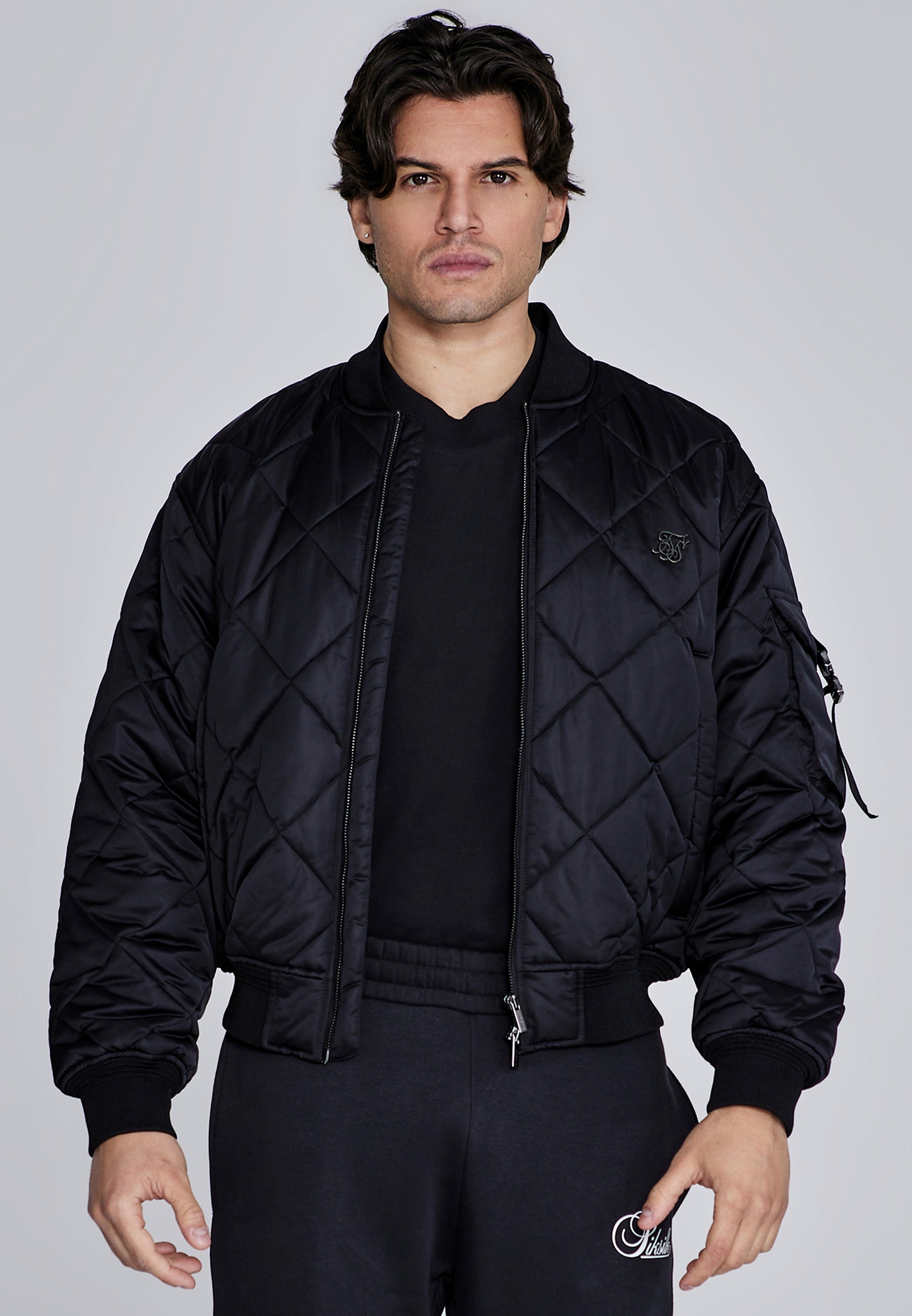 Giacca bomber in nero Giacche SikSilk