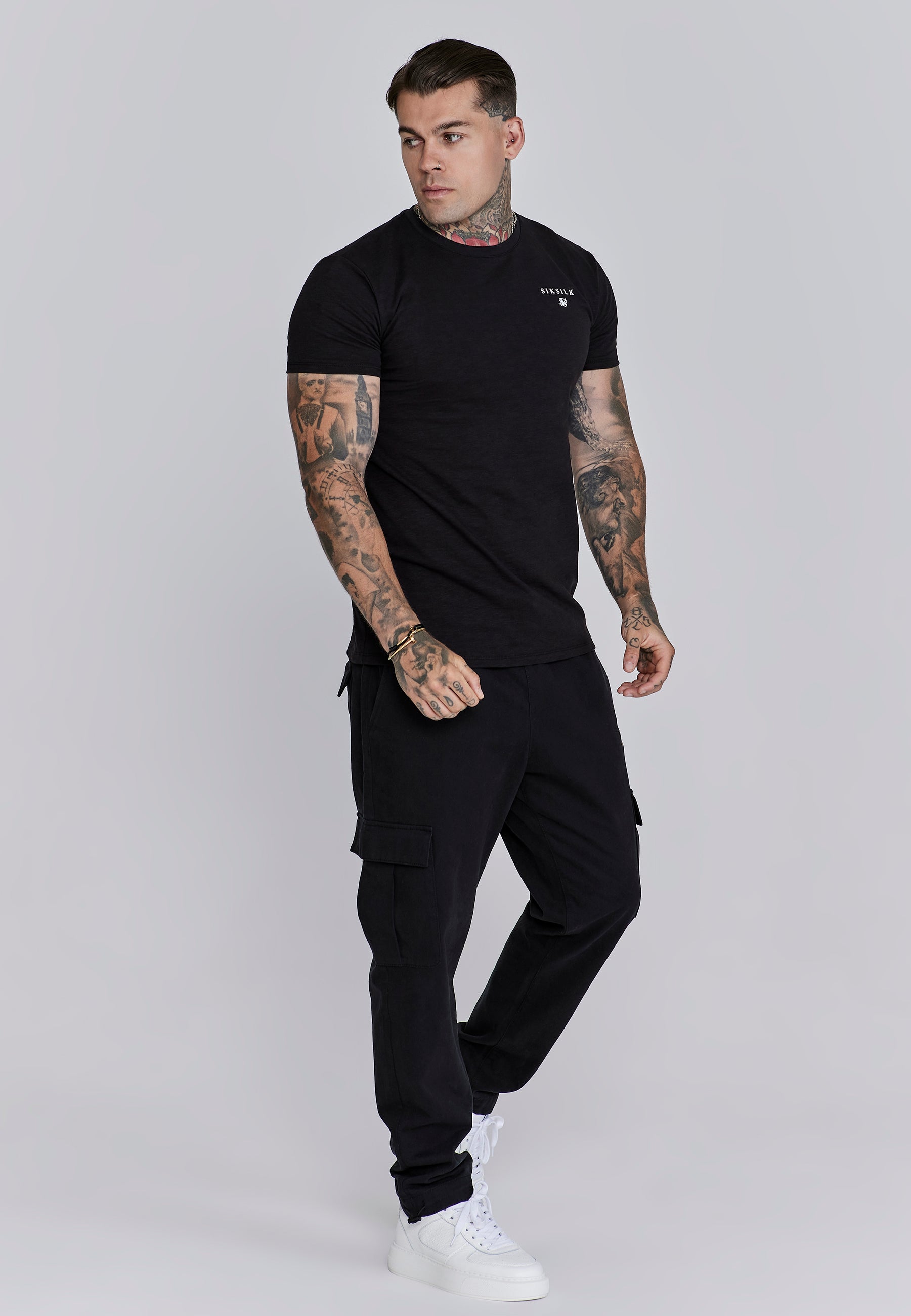 Maglietta dal taglio rilassato in nero Magliette SikSilk