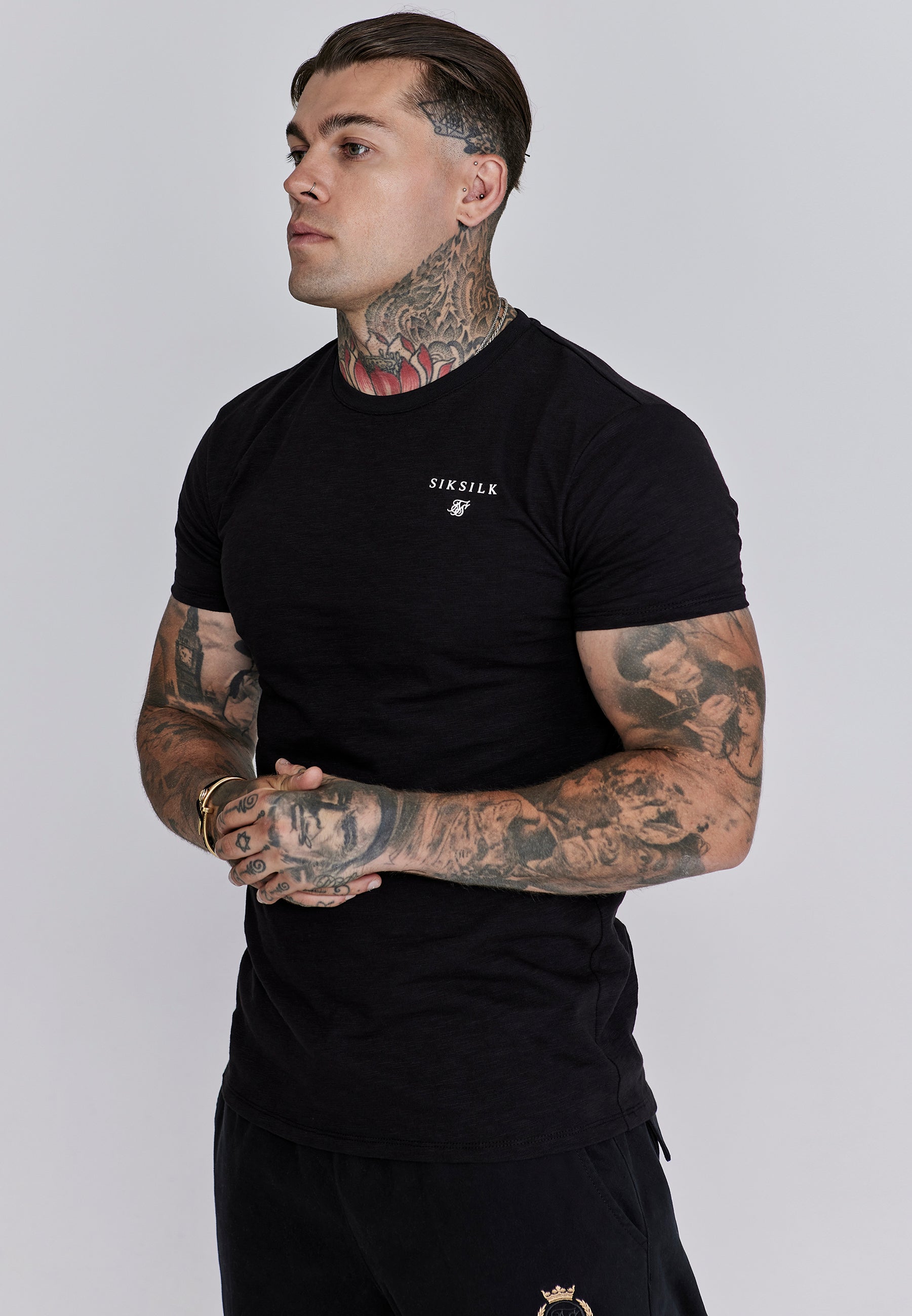 Maglietta dal taglio rilassato in nero Magliette SikSilk