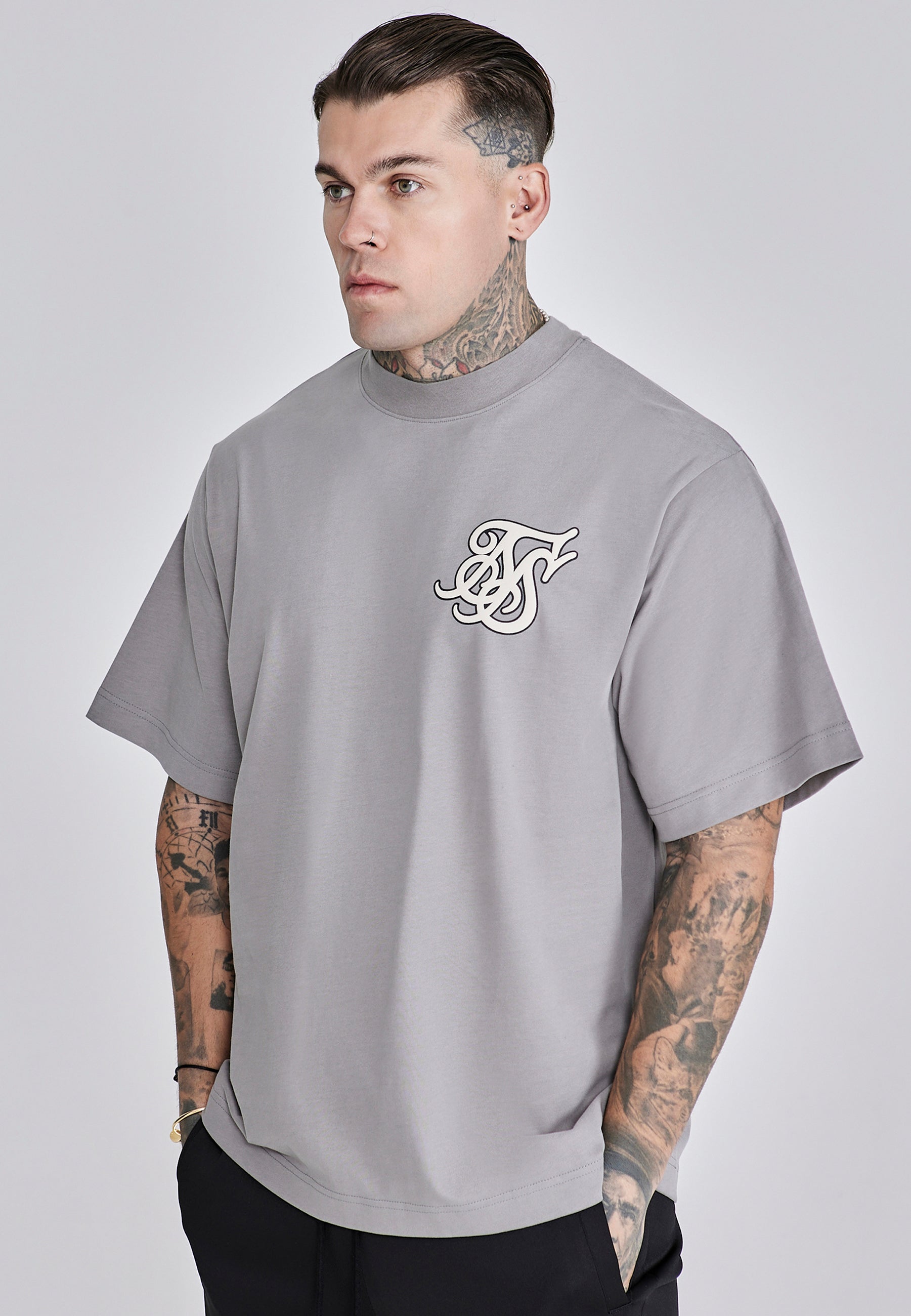 Maglietta oversize in grigio Magliette SikSilk
