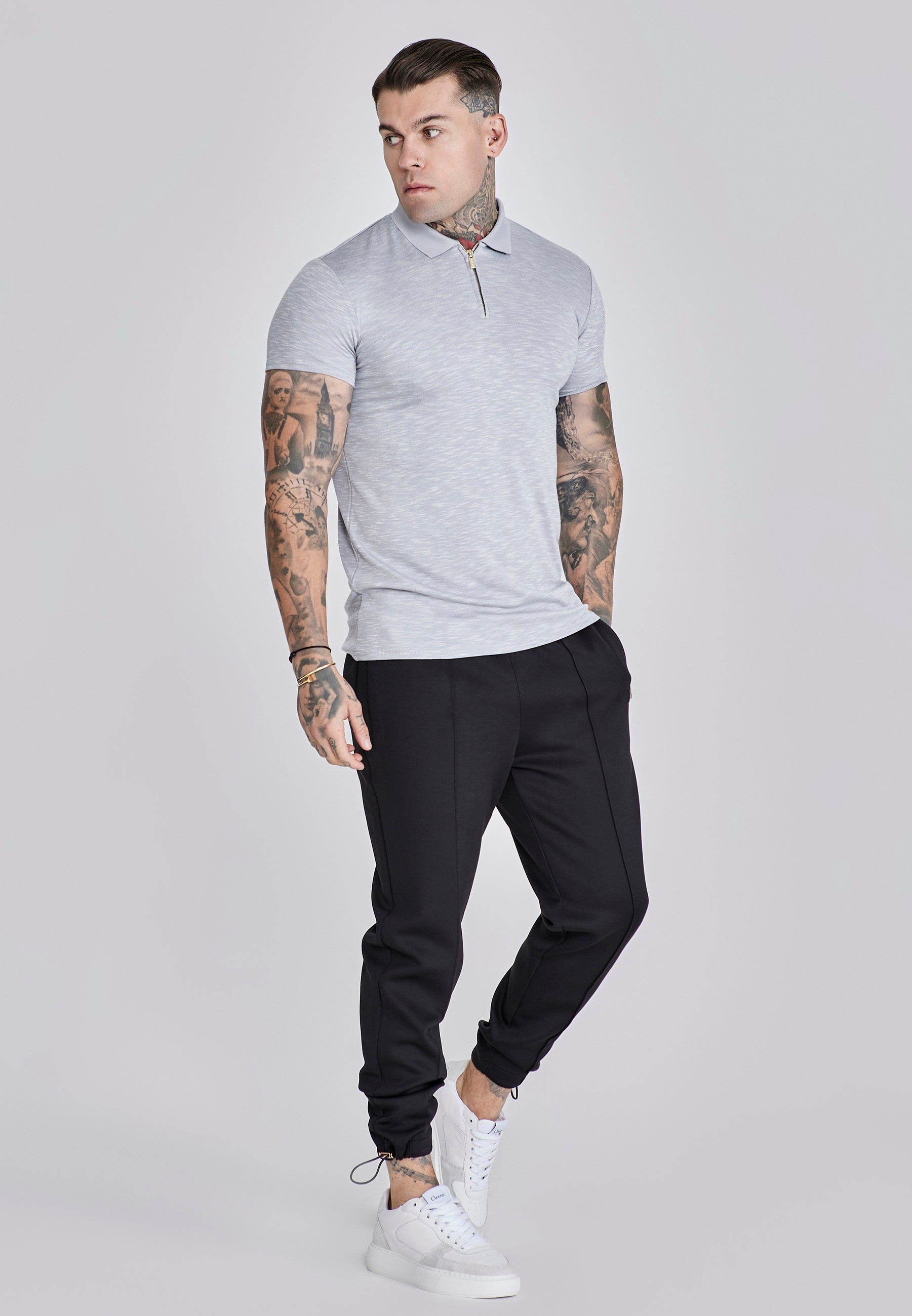Polo intelligente in marna grigia Magliette SikSilk