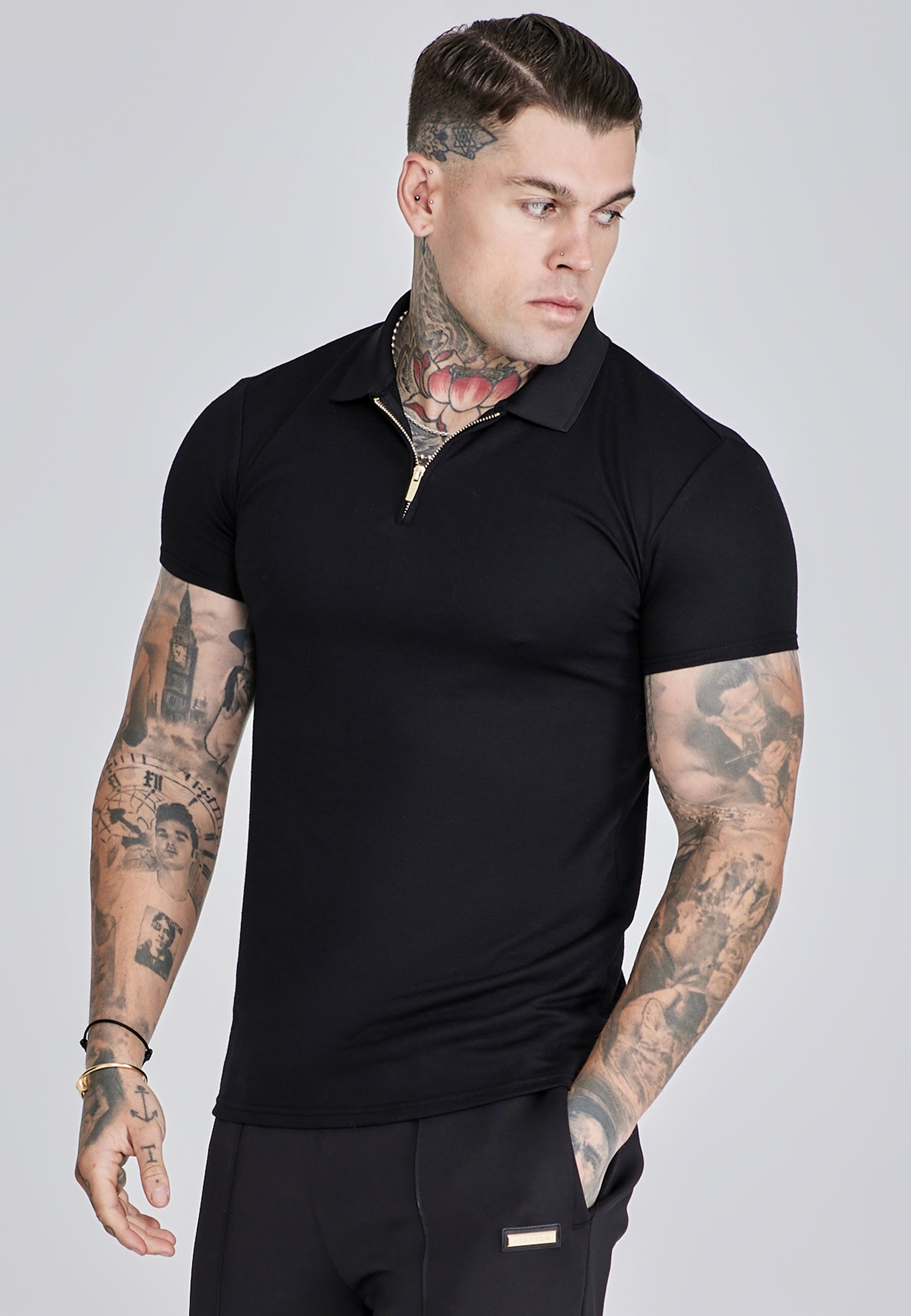 Polo intelligente in nero Magliette SikSilk