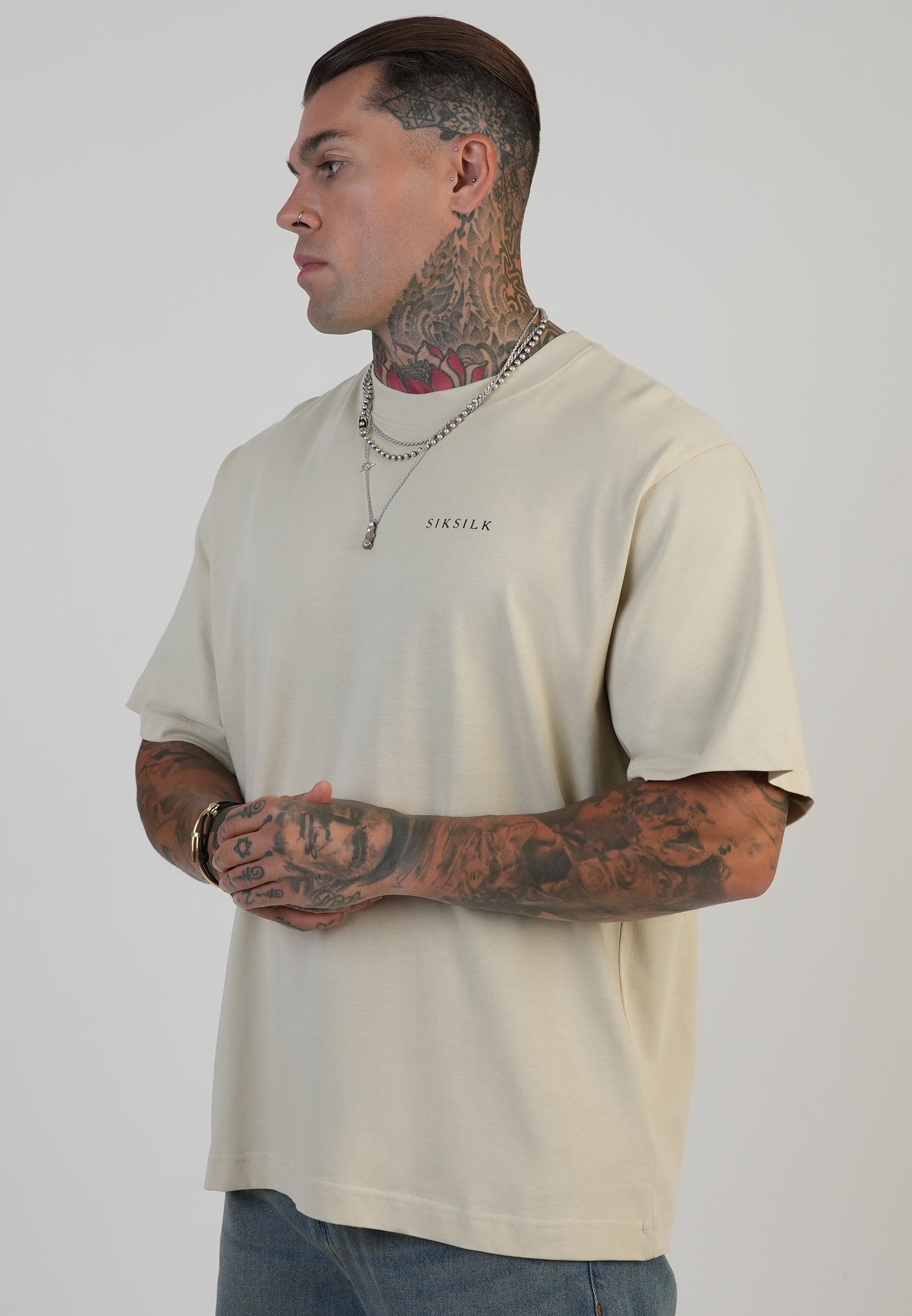 Maglietta grafica in ecru T-shirt SikSilk