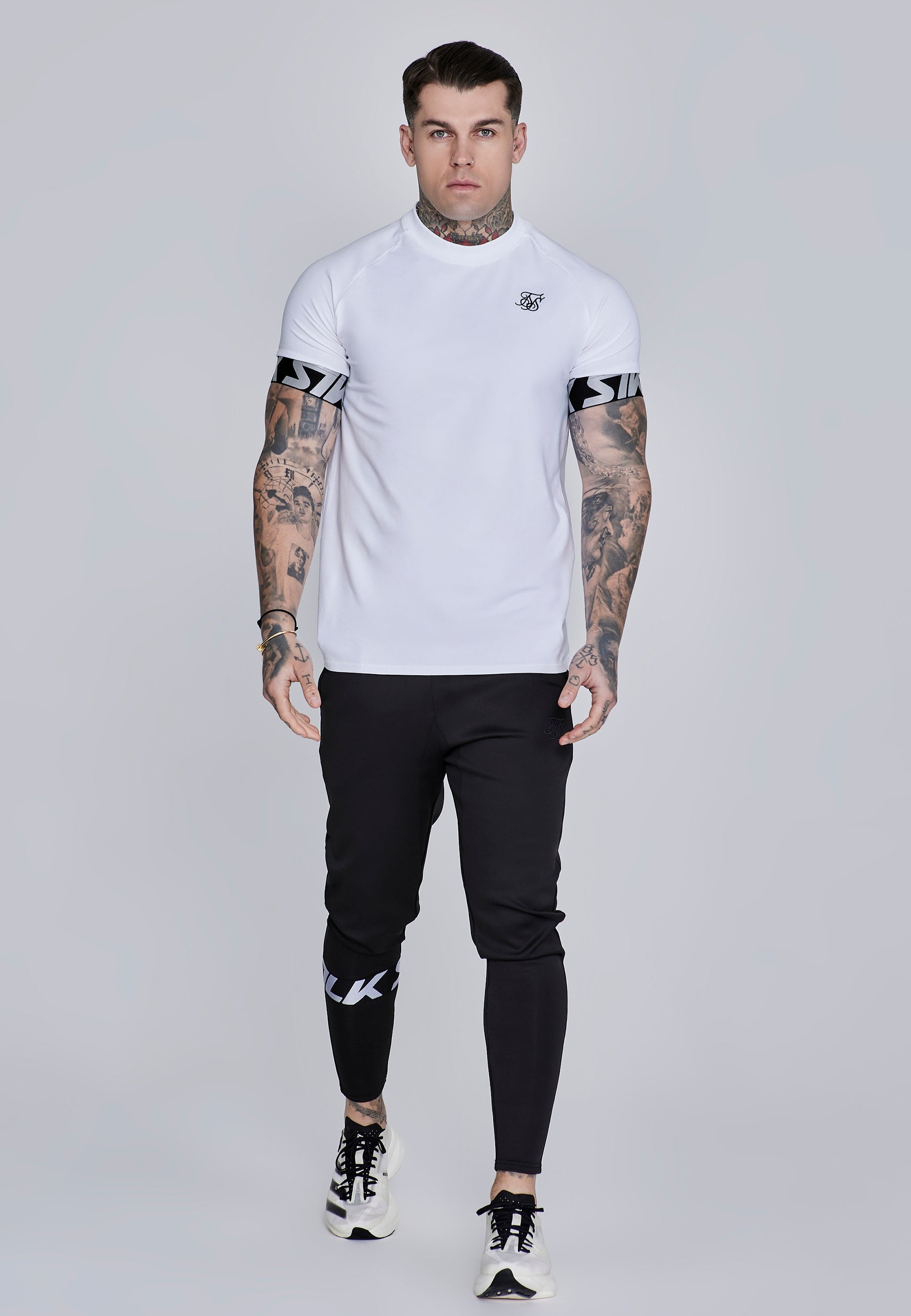 Joggers muscolosi in nero Pantaloni SikSilk