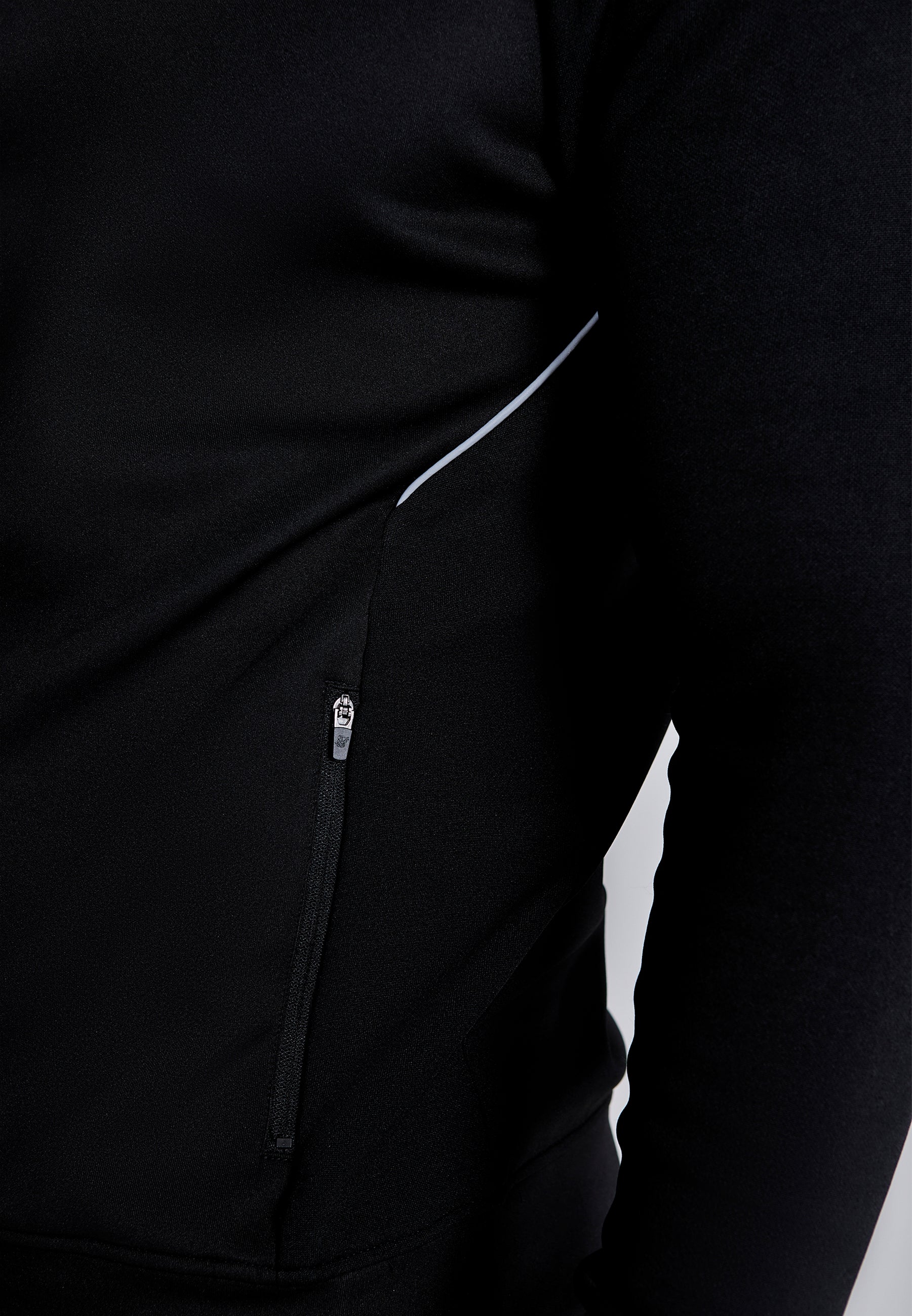 Felpa con cappuccio muscolare in nero Felpa con cappuccio SikSilk