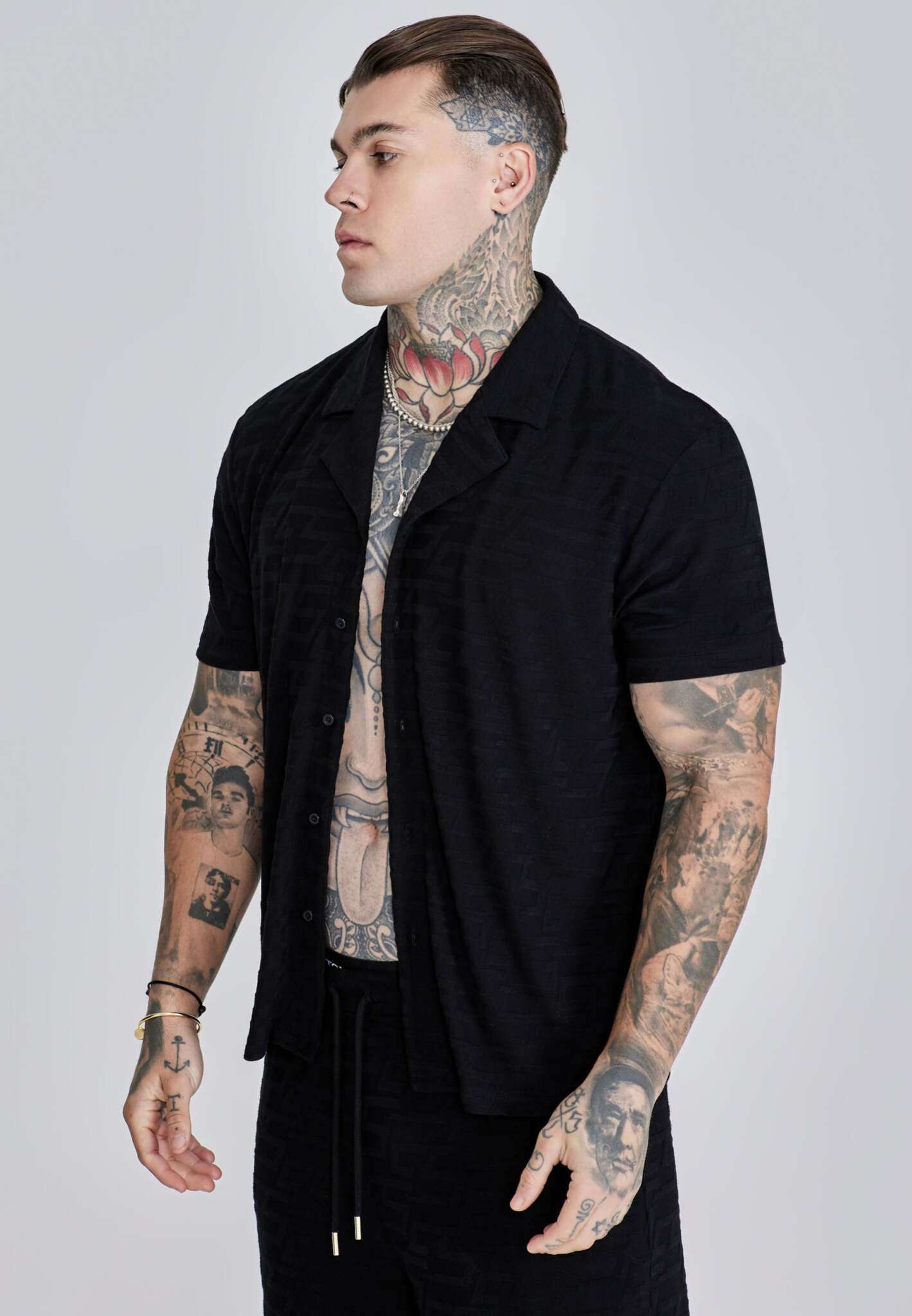 Camicia in spugna in nero Camicie SikSilk