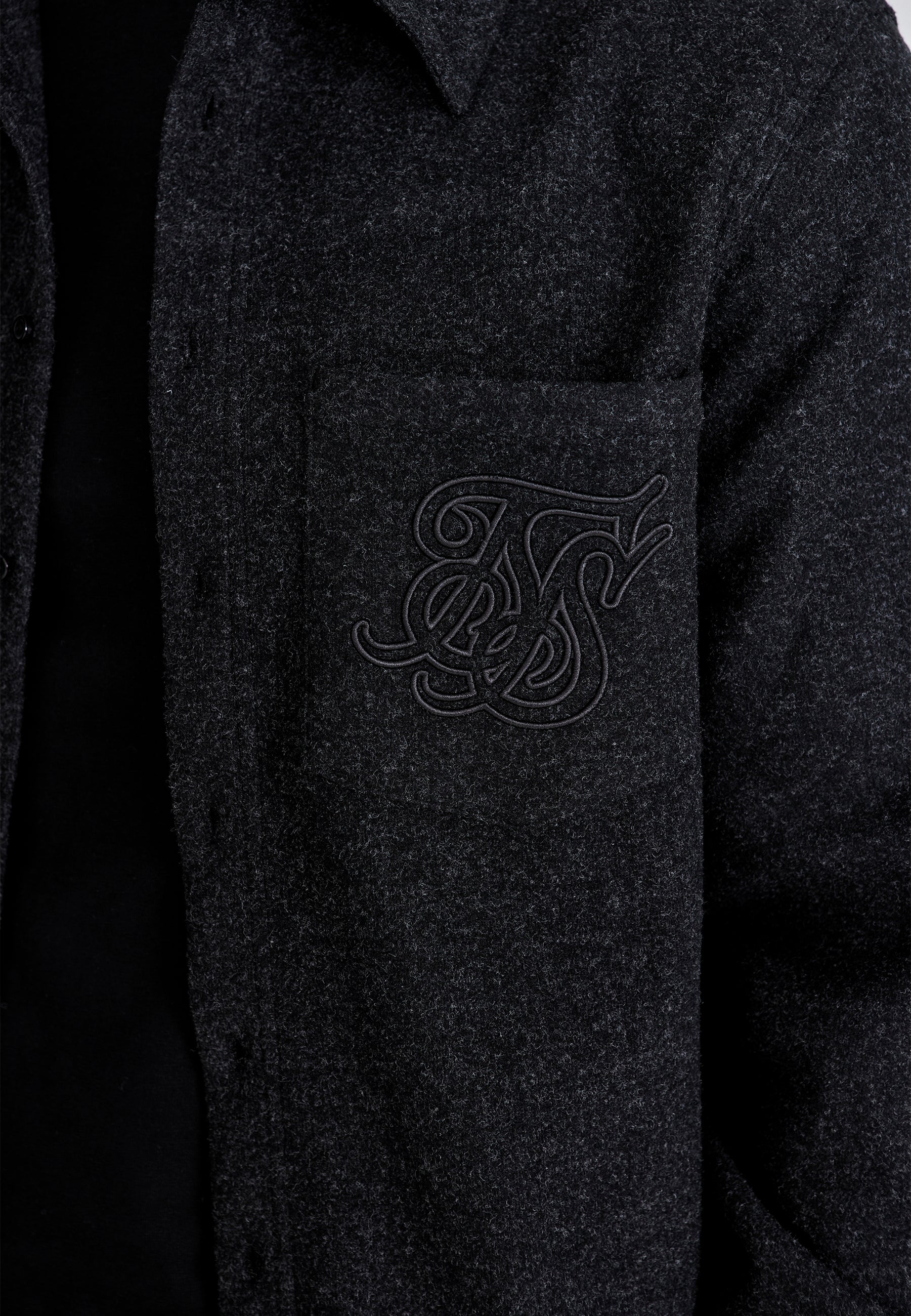 Camicia over in grigio scuro SikSilk