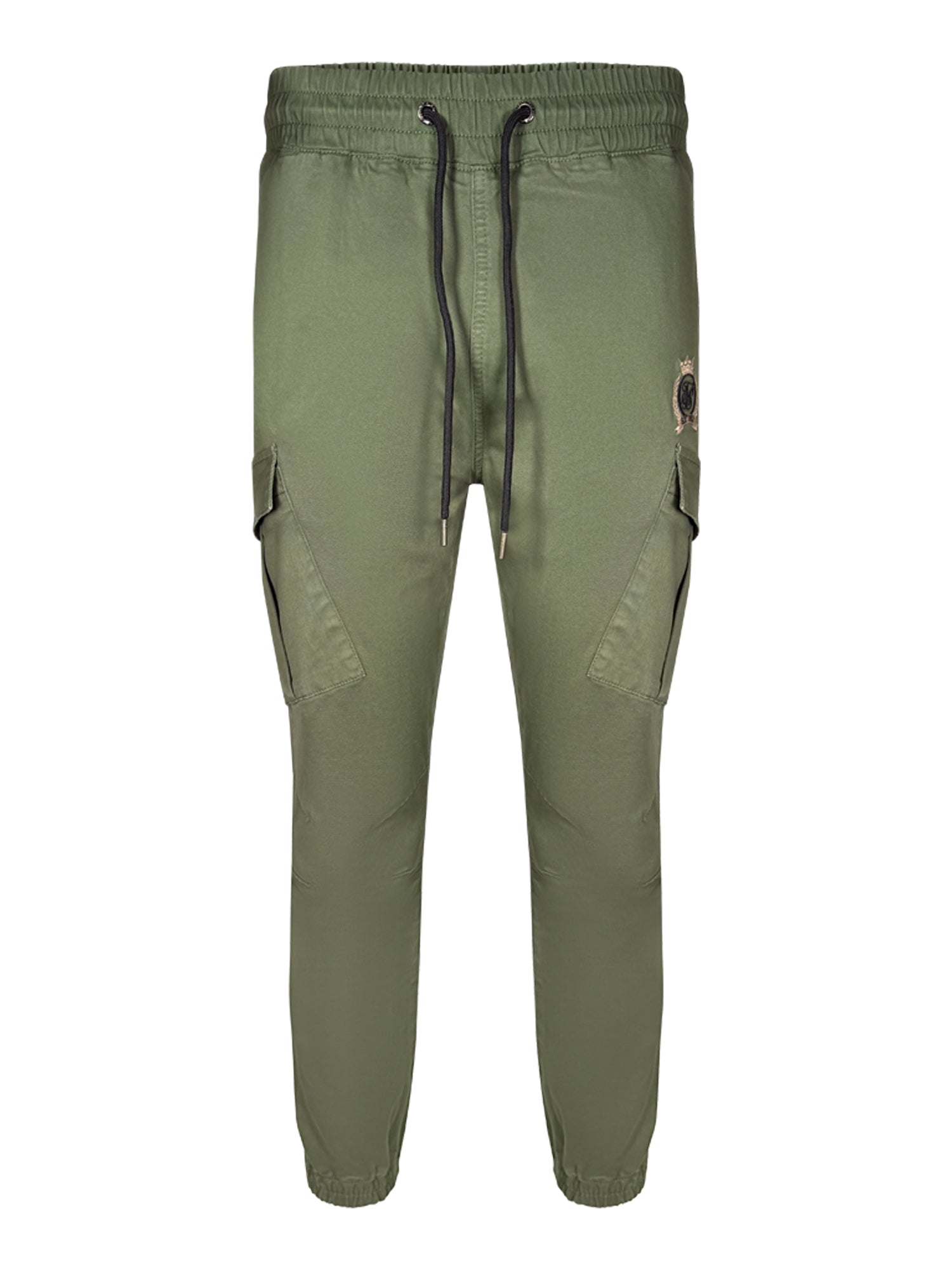 Pantaloni slim fit Cargos in verde cachi SikSilk