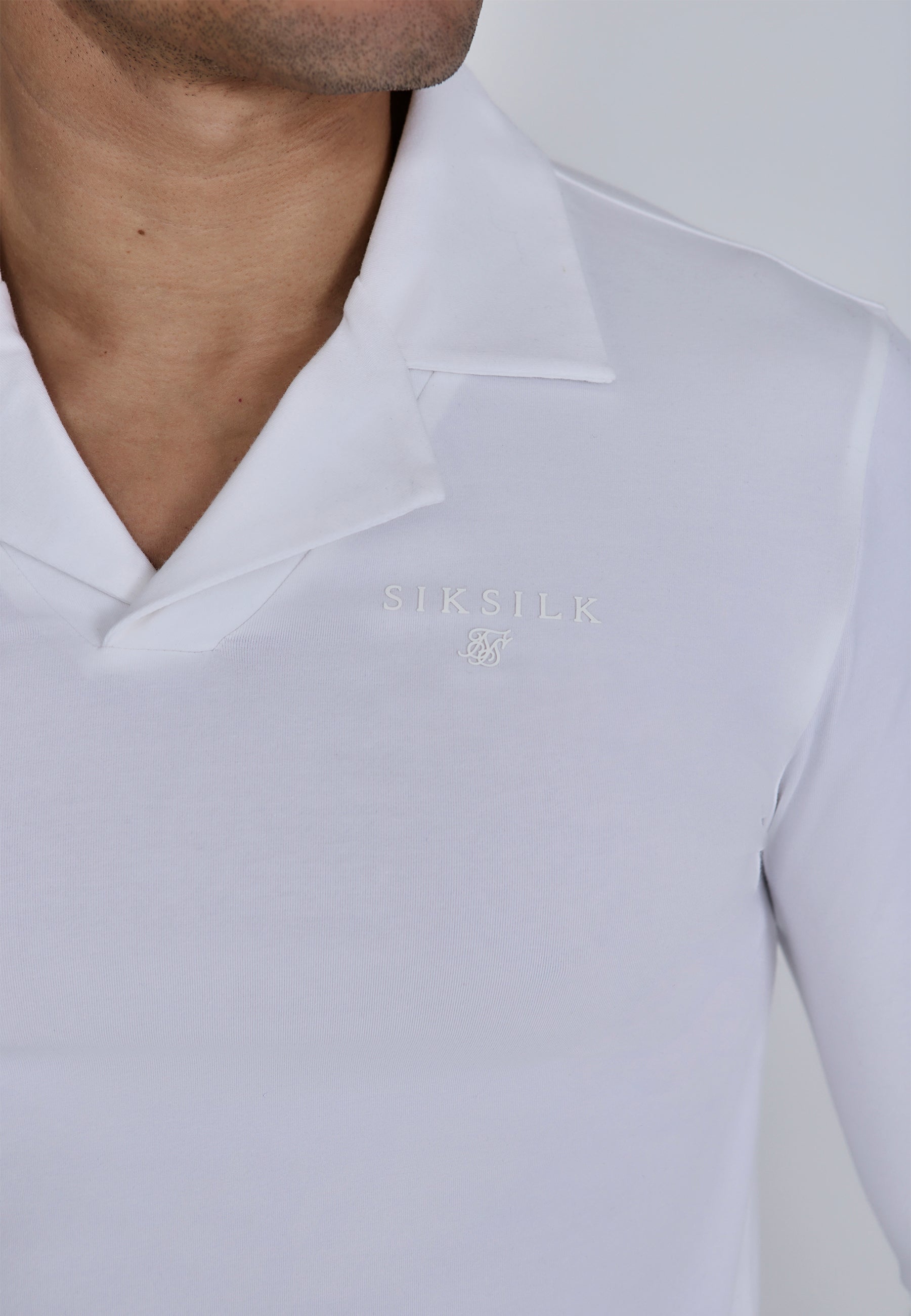 Polo a maniche lunghe in bianco Magliette SikSilk