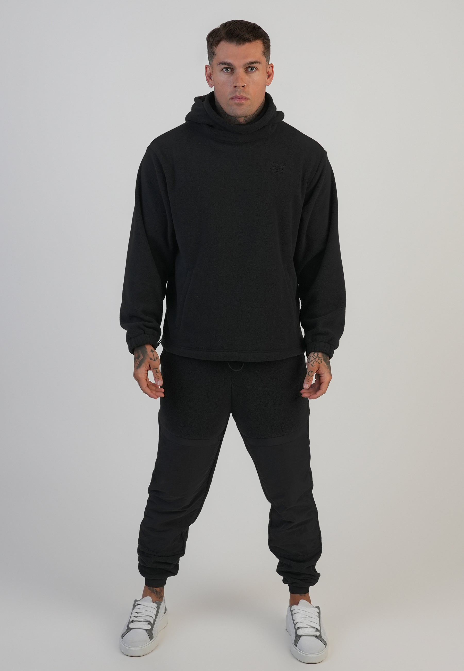 Polar Fleece Joggers in nero Pantaloni SikSilk