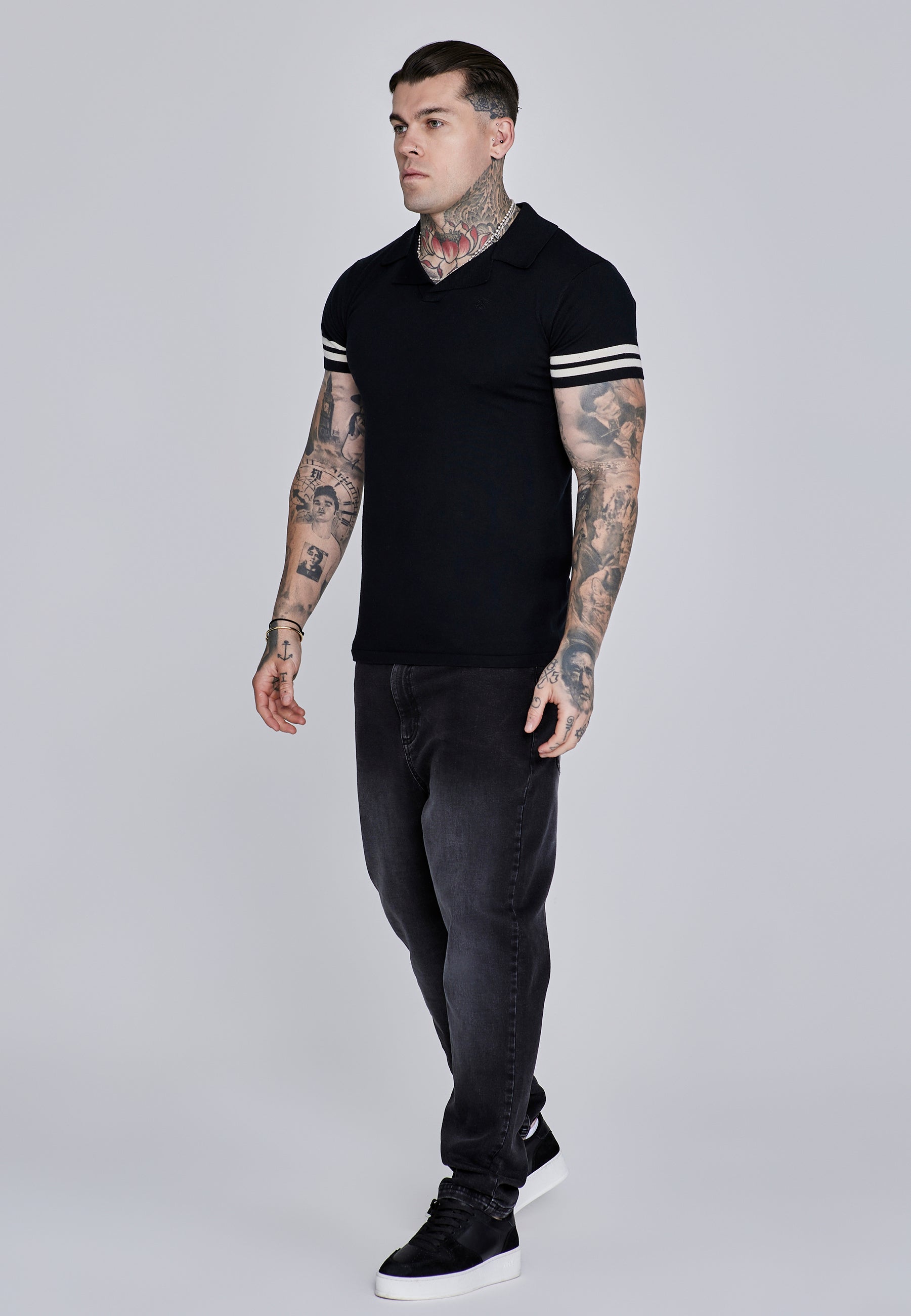 Polo Tournament Revere in nero Magliette SikSilk