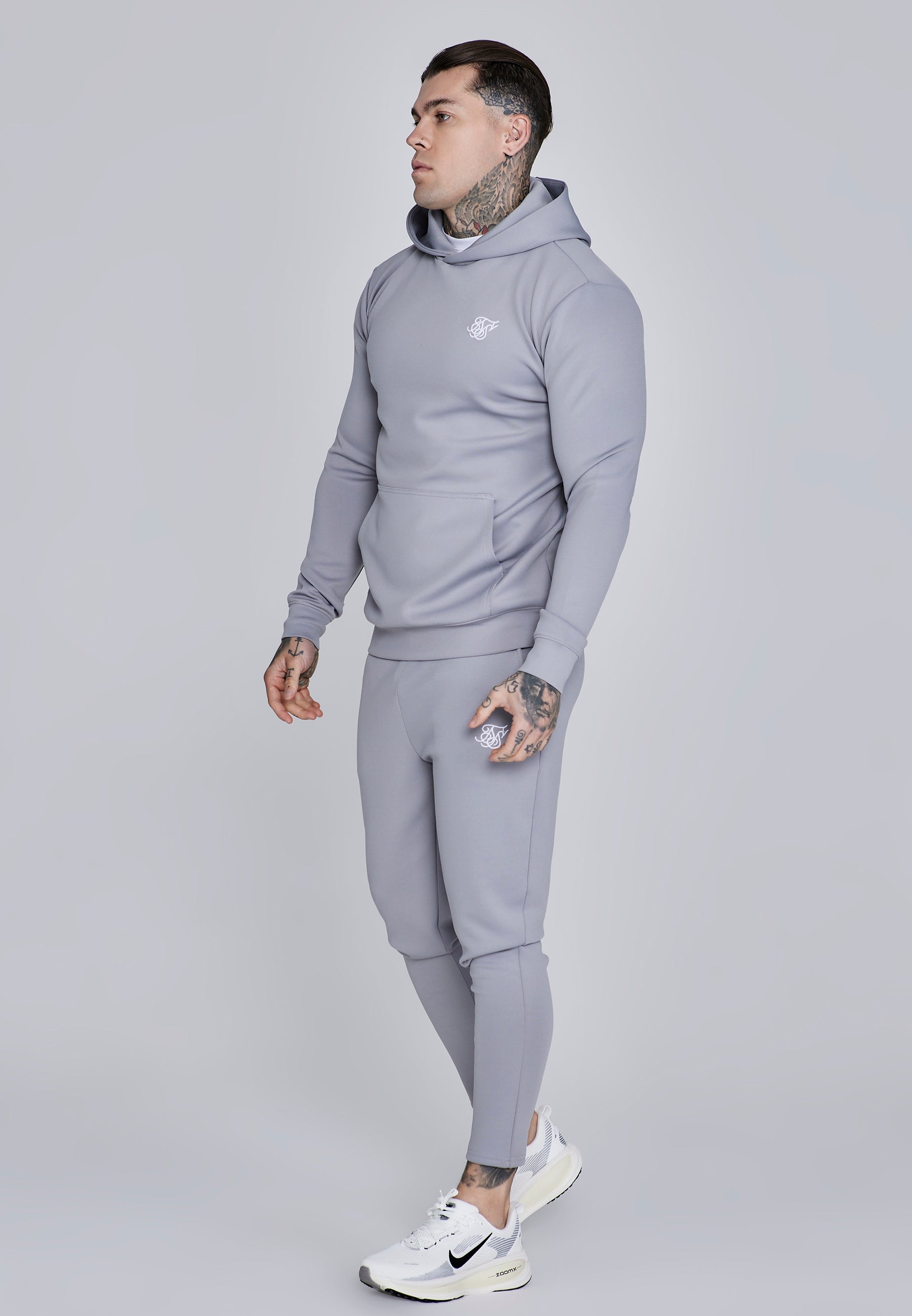 Essentials Poly Felpa con cappuccio in grigio Felpa con cappuccio SikSilk