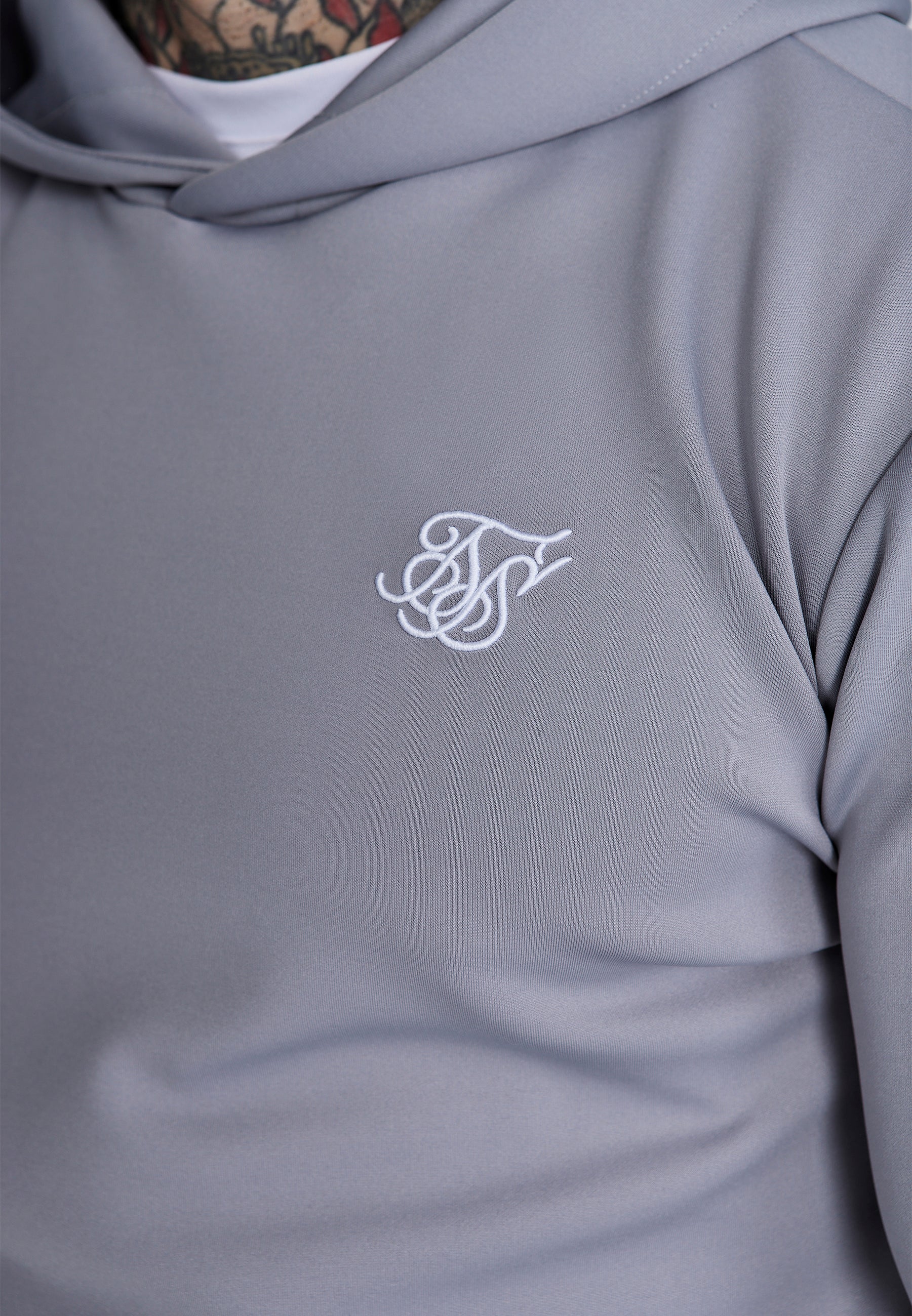 Essentials Poly Felpa con cappuccio in grigio Felpa con cappuccio SikSilk