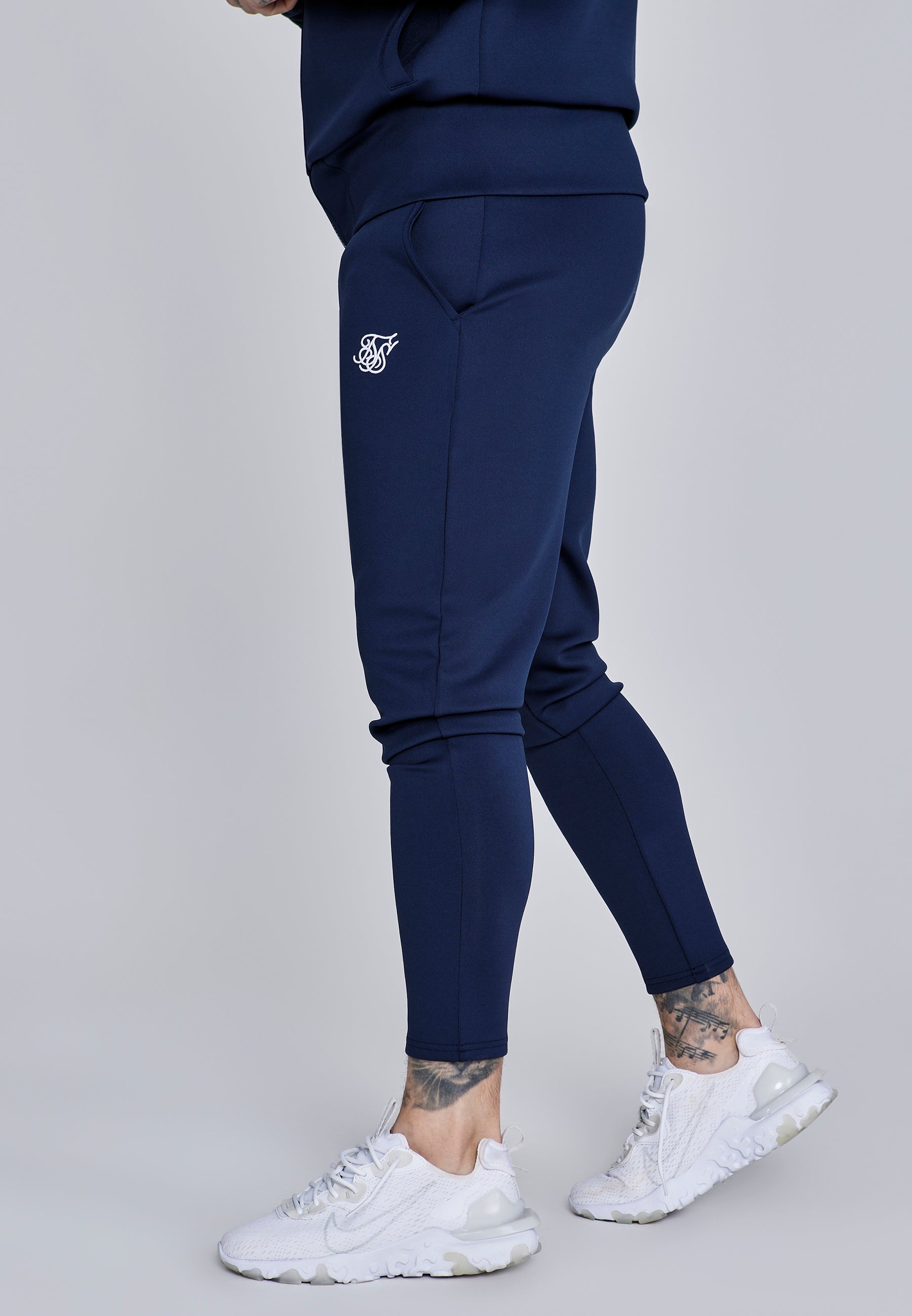 Joggers essenziali in polietilene con pantaloni blu SikSilk