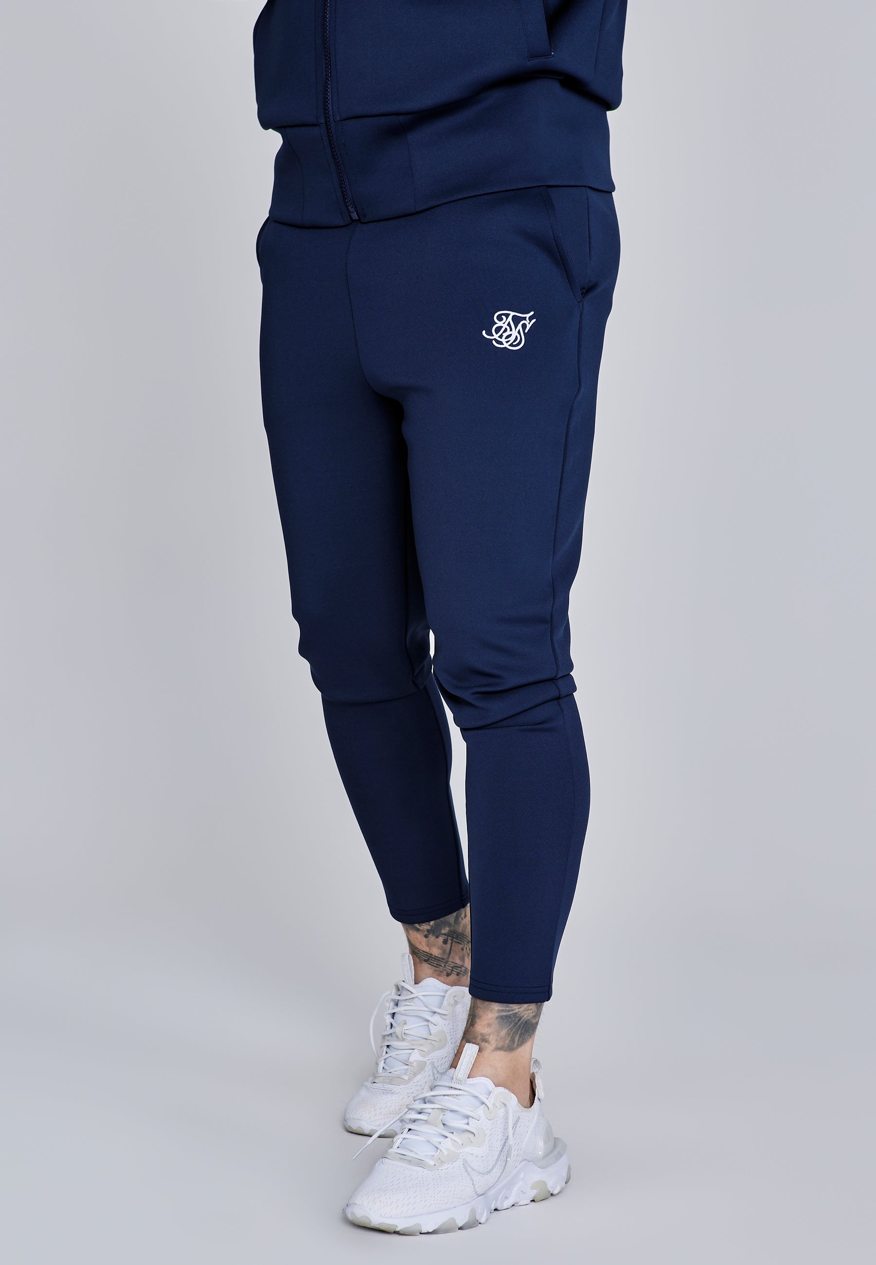 Joggers essenziali in polietilene con pantaloni blu SikSilk