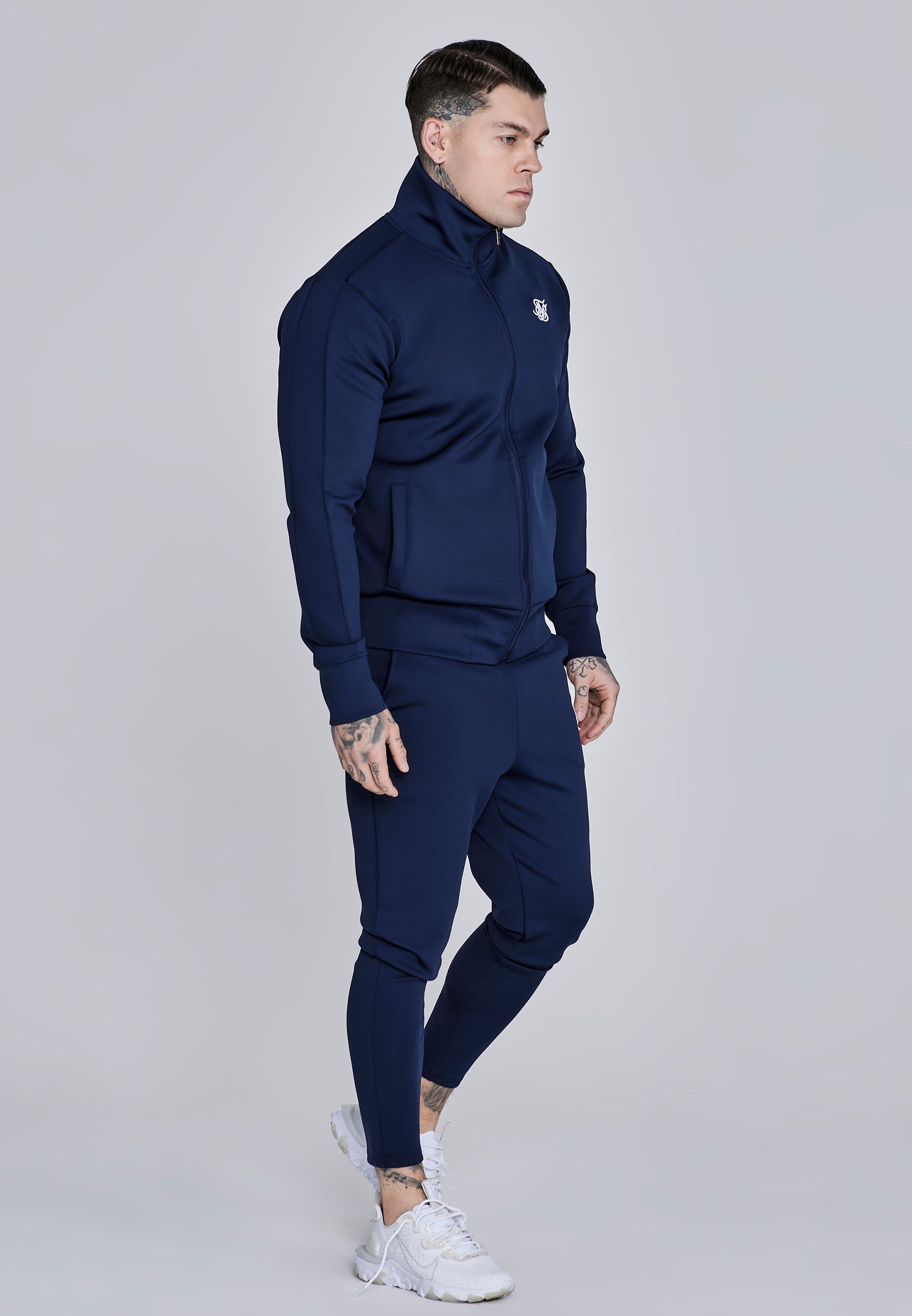 Essentials Poly Track Top in Navy Giacche da ginnastica SikSilk