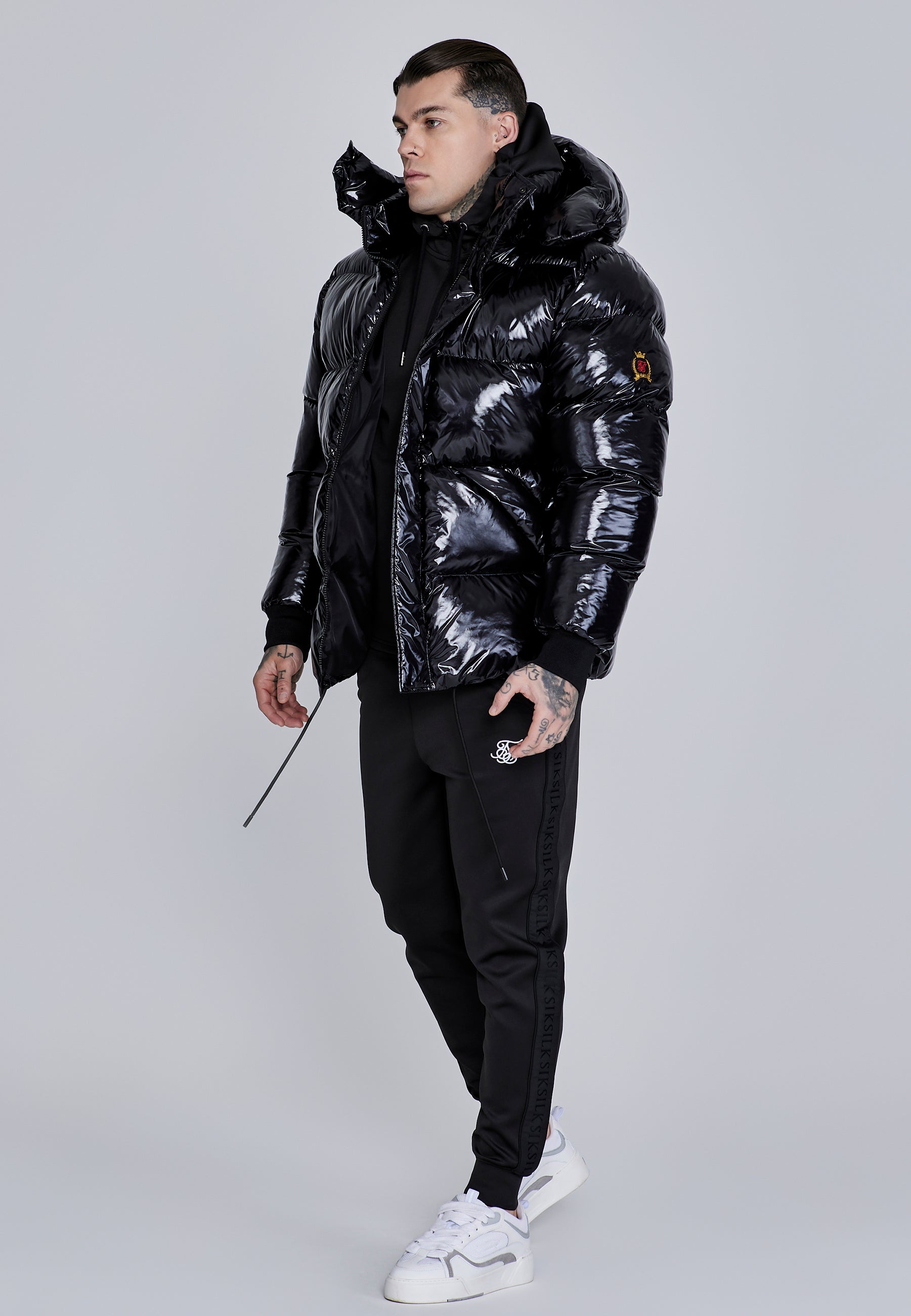 Giacca Puffer High Shine in Nero Giacche SikSilk