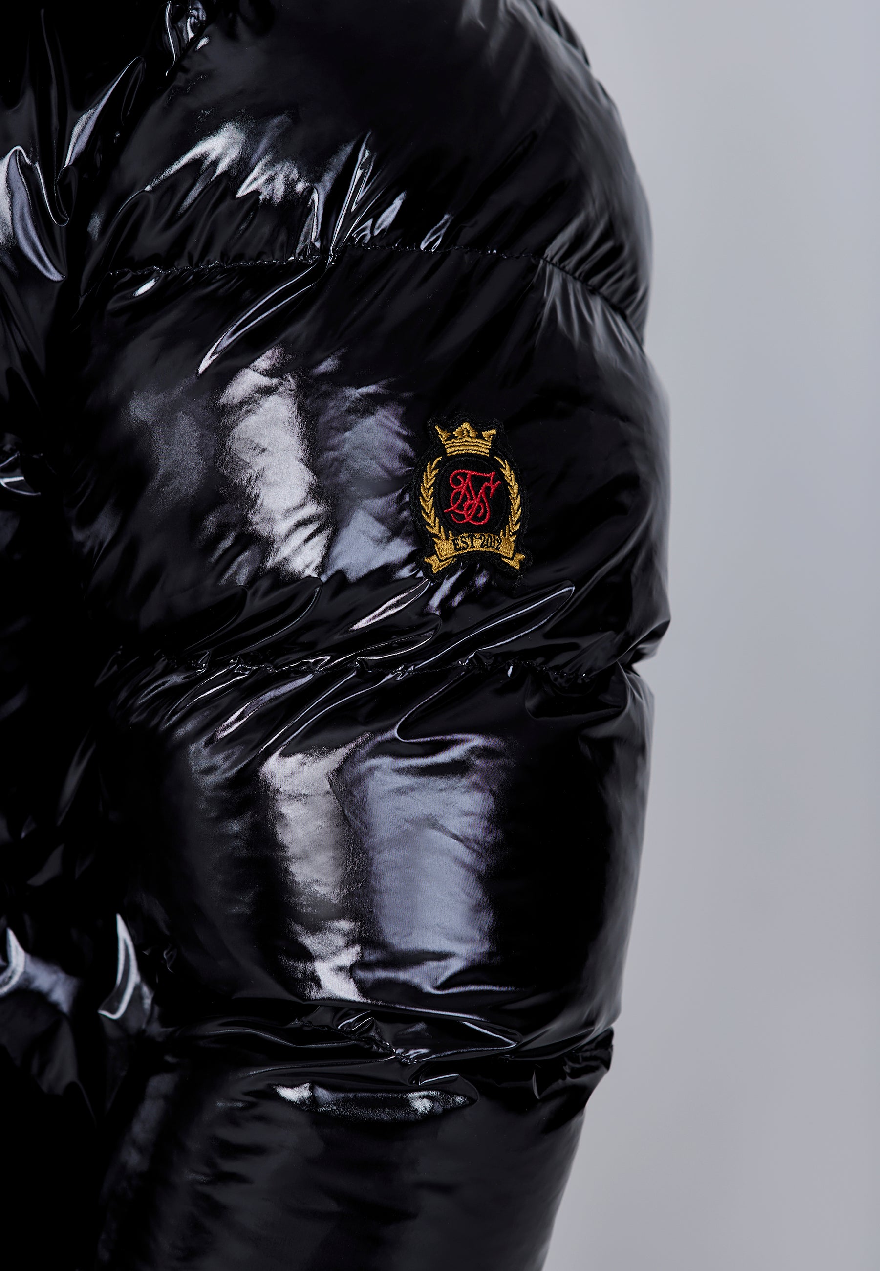 Giacca Puffer High Shine in Nero Giacche SikSilk