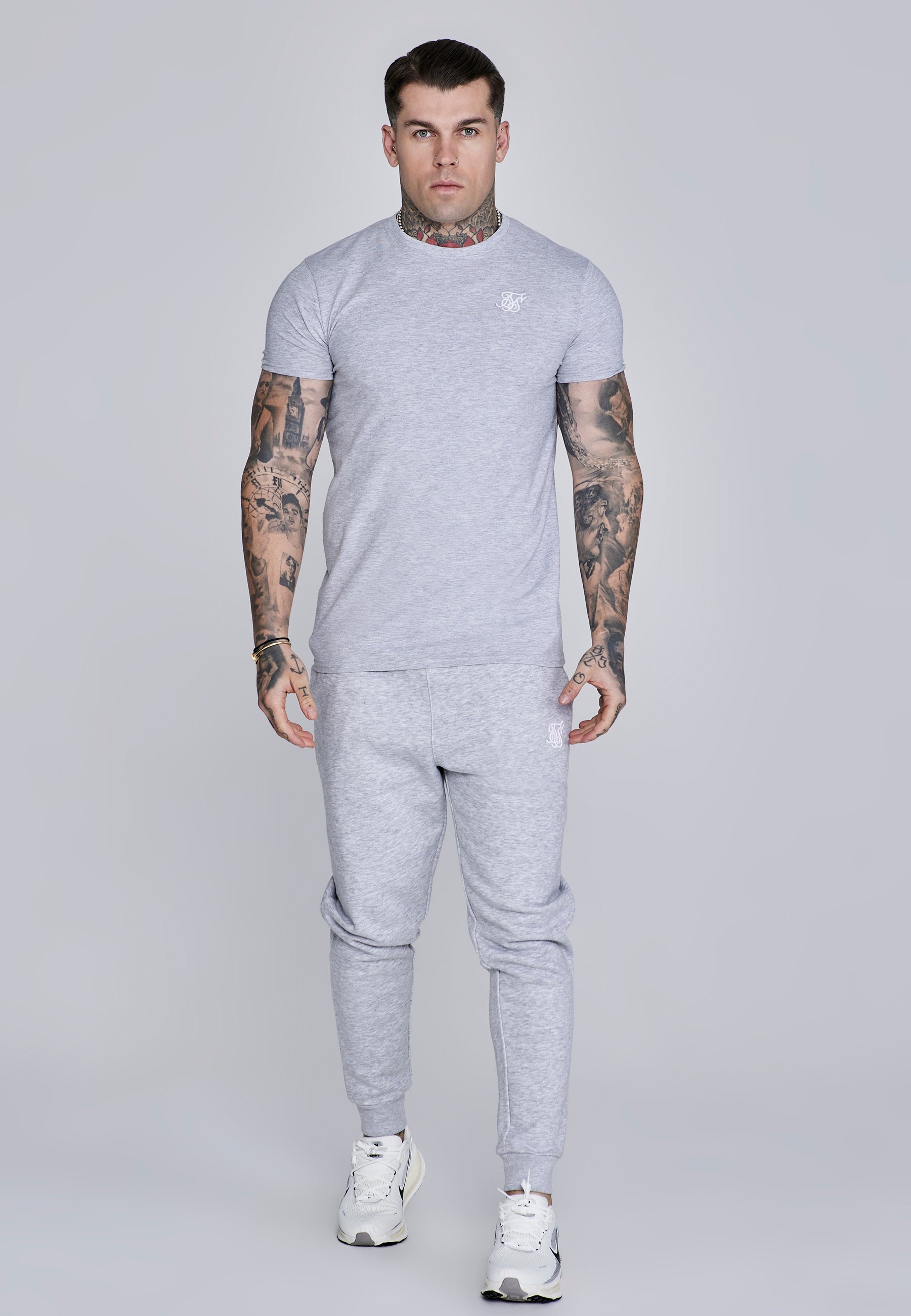 Joggers essenziali in marna grigia Pantaloni SikSilk
