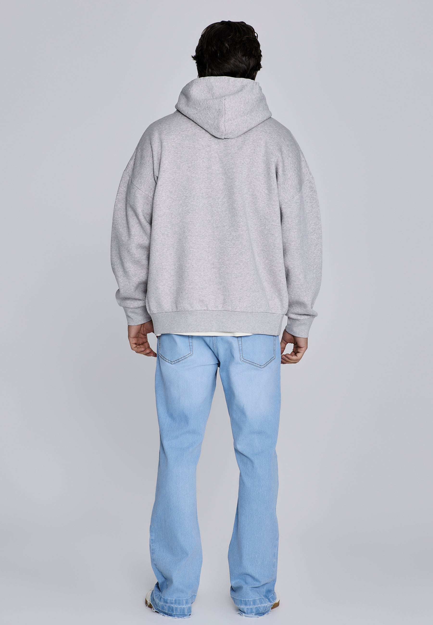 Essentials Felpa con cappuccio e zip intera in marna grigia Giacche SikSilk