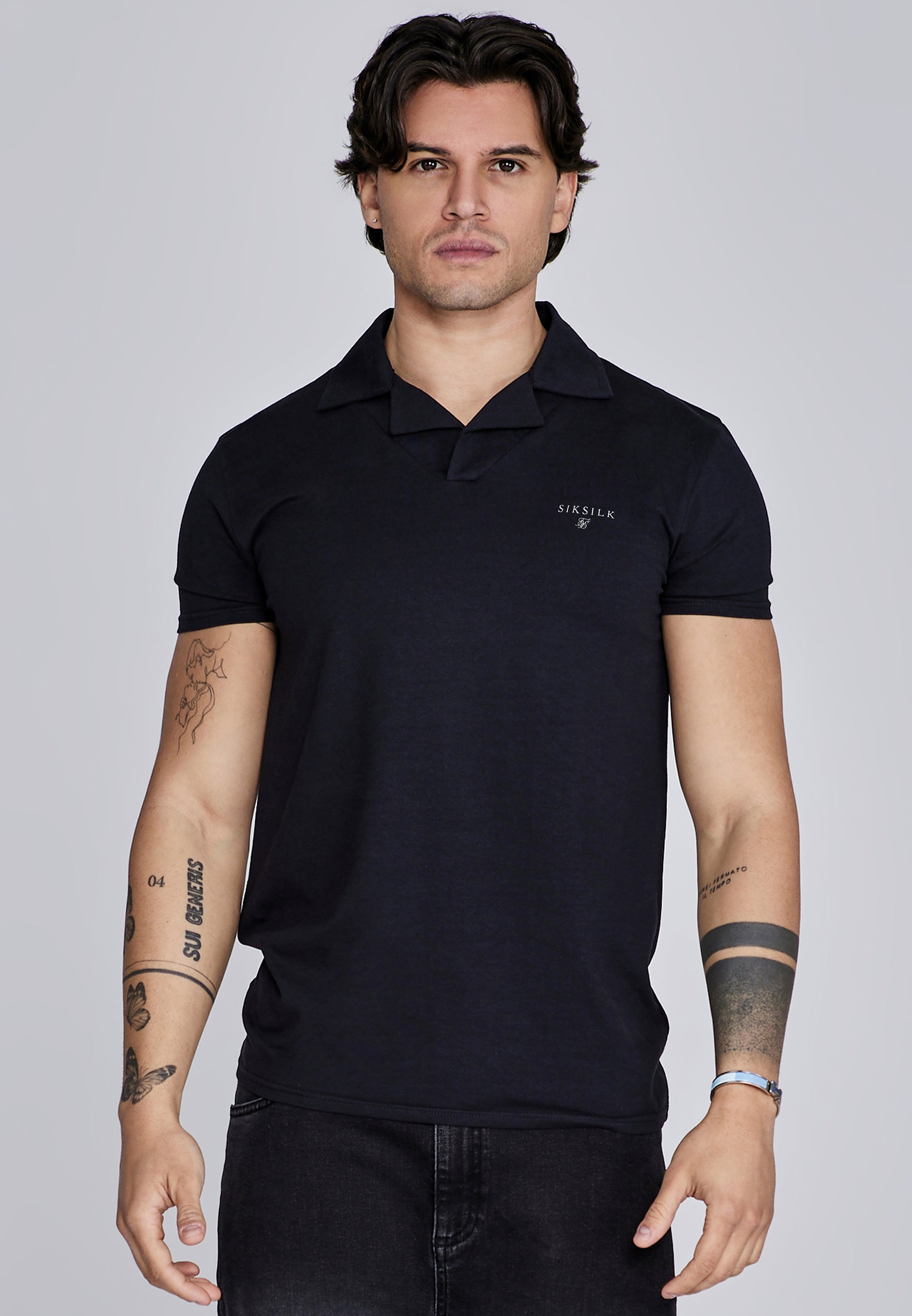 Polo Revere in nero Magliette SikSilk