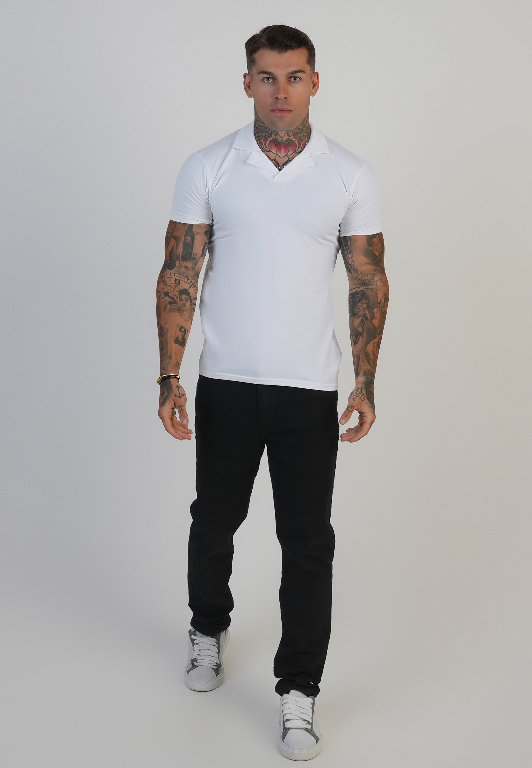Polo Revere in Bianco Magliette SikSilk