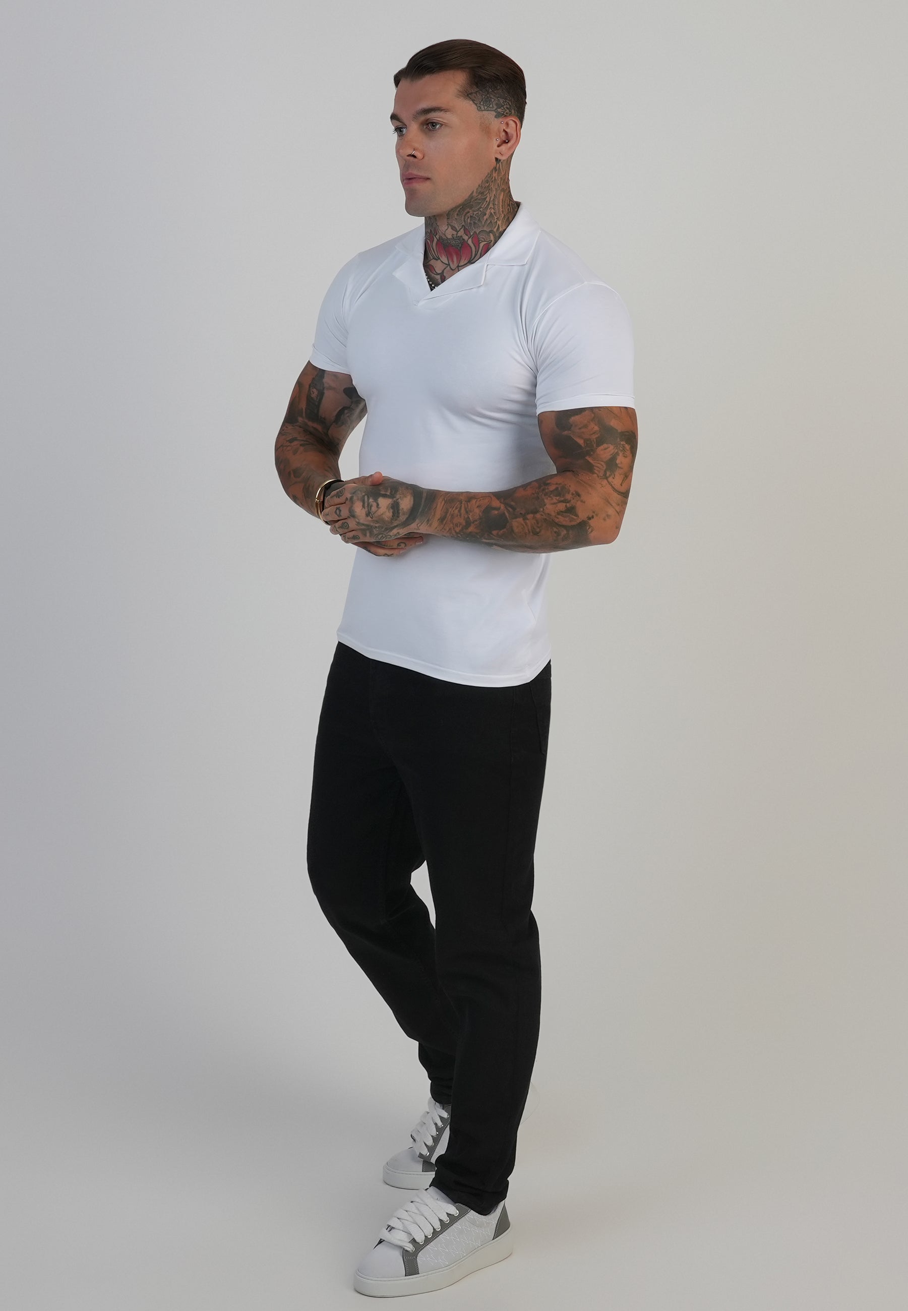 Polo Revere in Bianco Magliette SikSilk