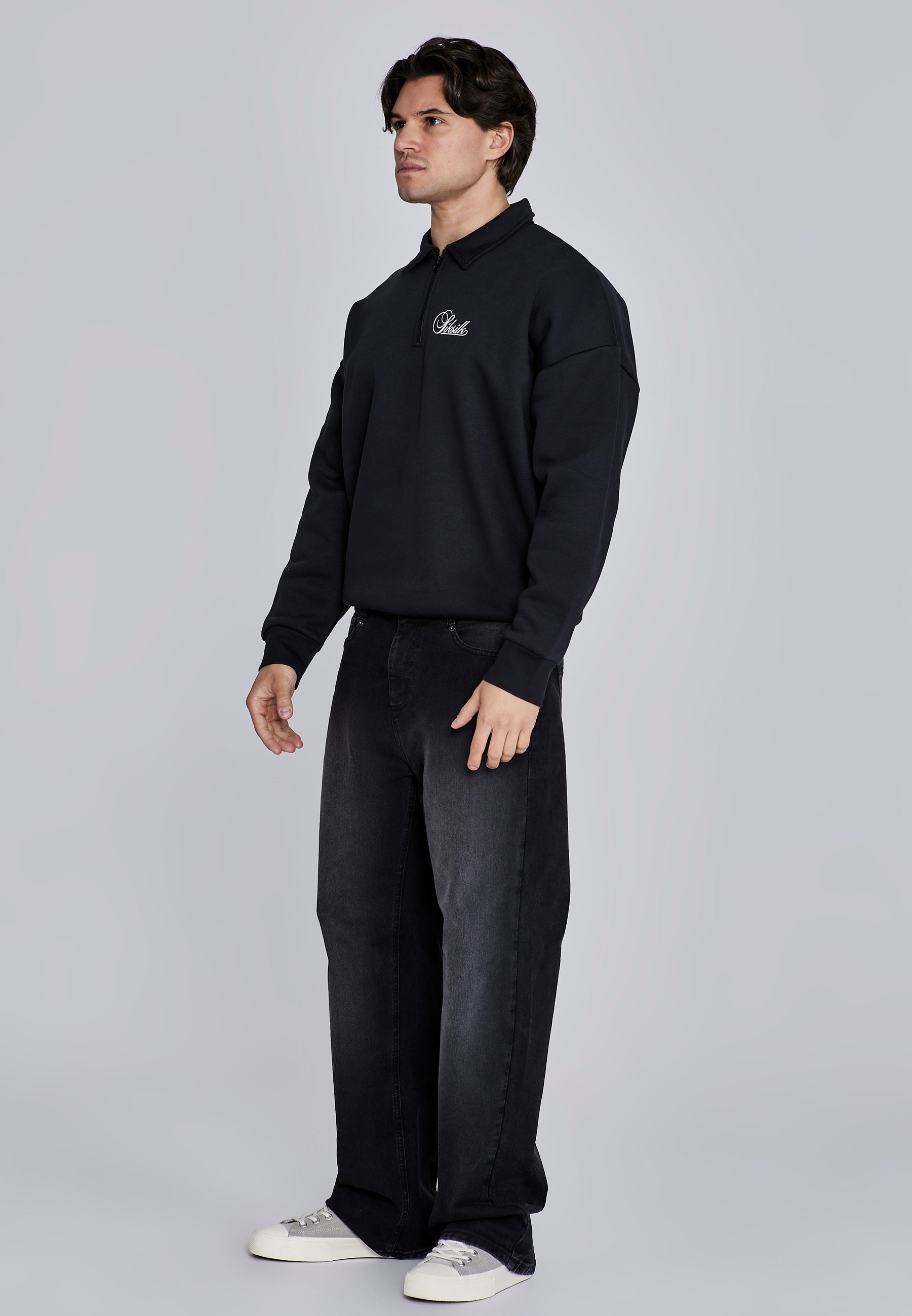 Maglione polo Essentials in nero Felpe SikSilk