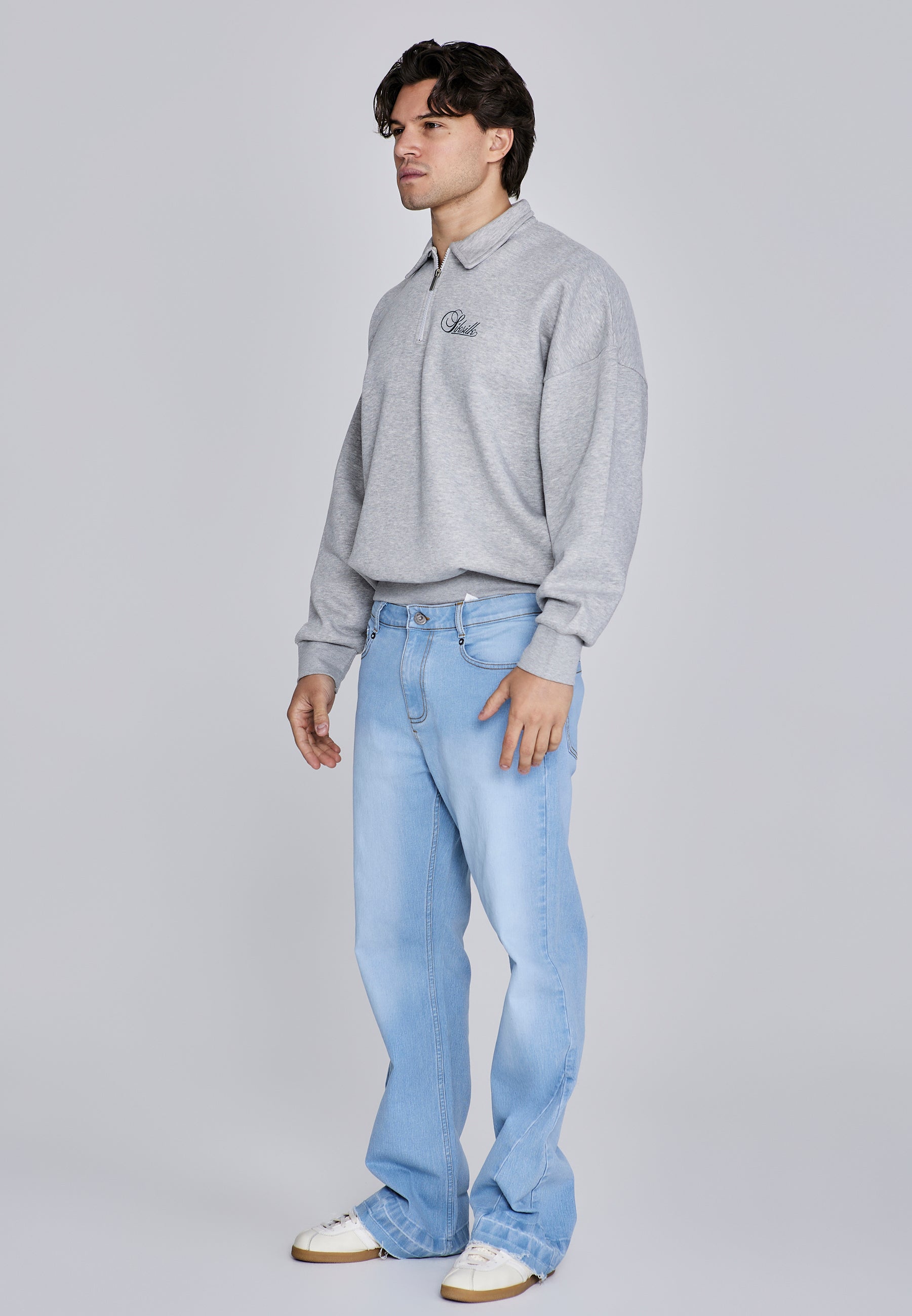 Maglione Polo Essentials in Grigio Marl Felpe SikSilk