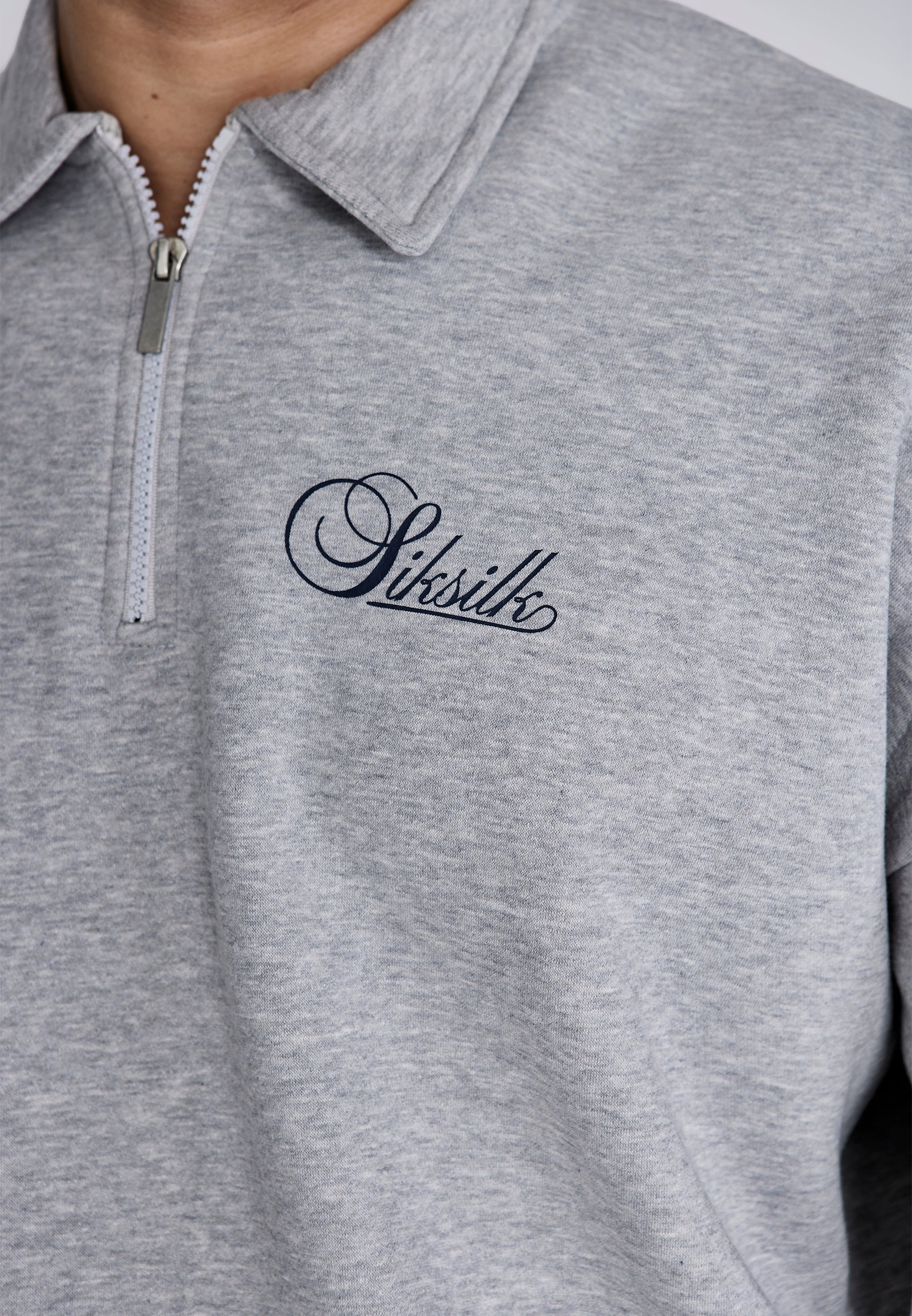 Maglione Polo Essentials in Grigio Marl Felpe SikSilk