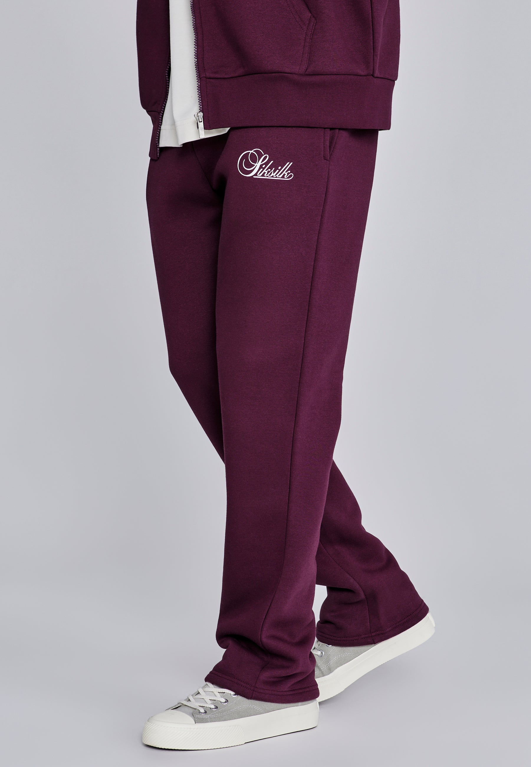 Pantaloni da corsa Essentials in borgogna Pantaloni SikSilk