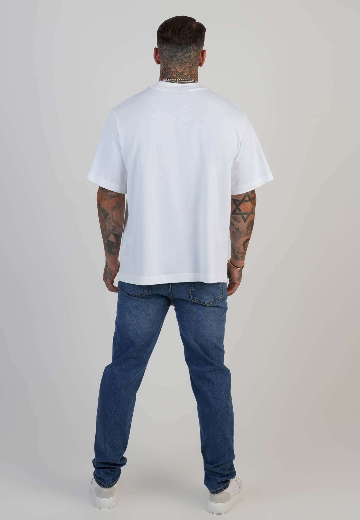 Jeans slim fit in blu medio lavato SikSilk