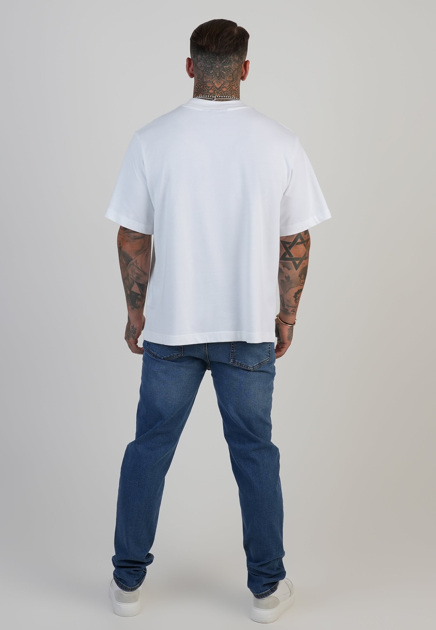 Jeans slim fit in blu medio lavato