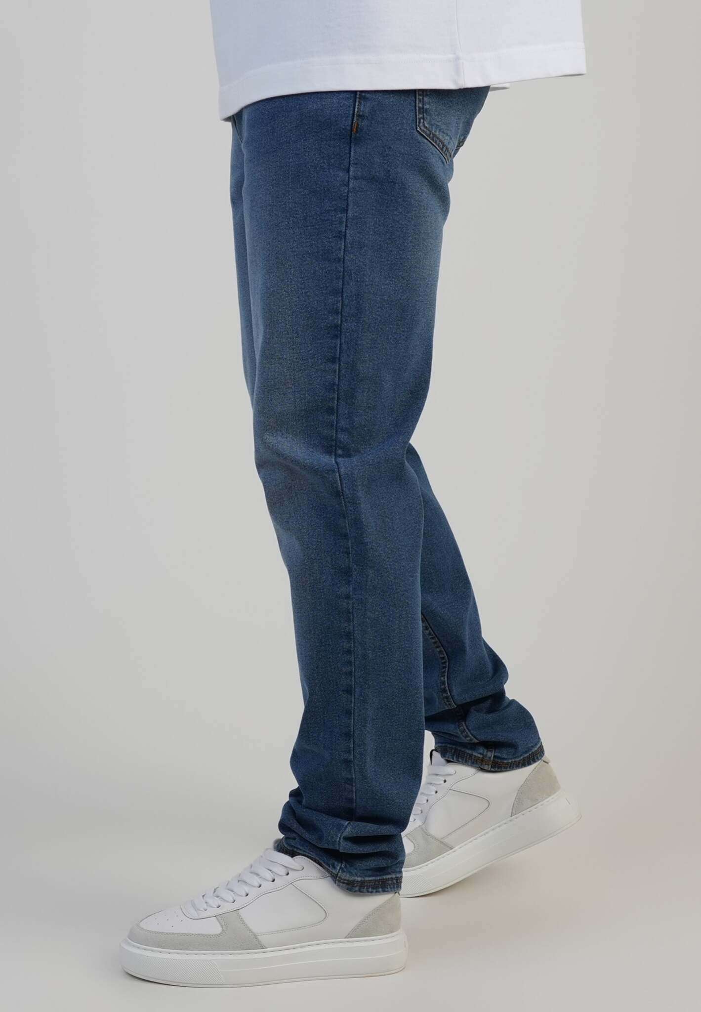 Jeans slim fit in blu medio lavato SikSilk